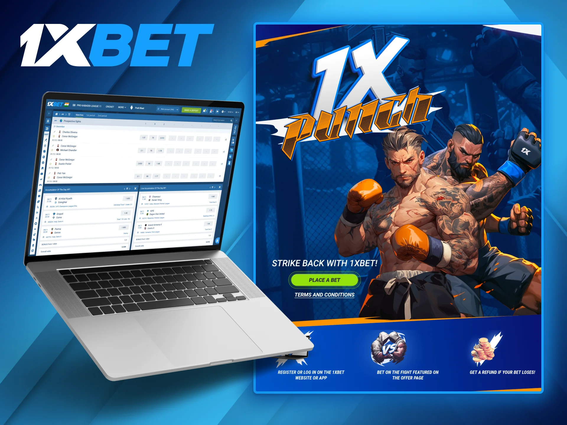 1xBet ufc betting section