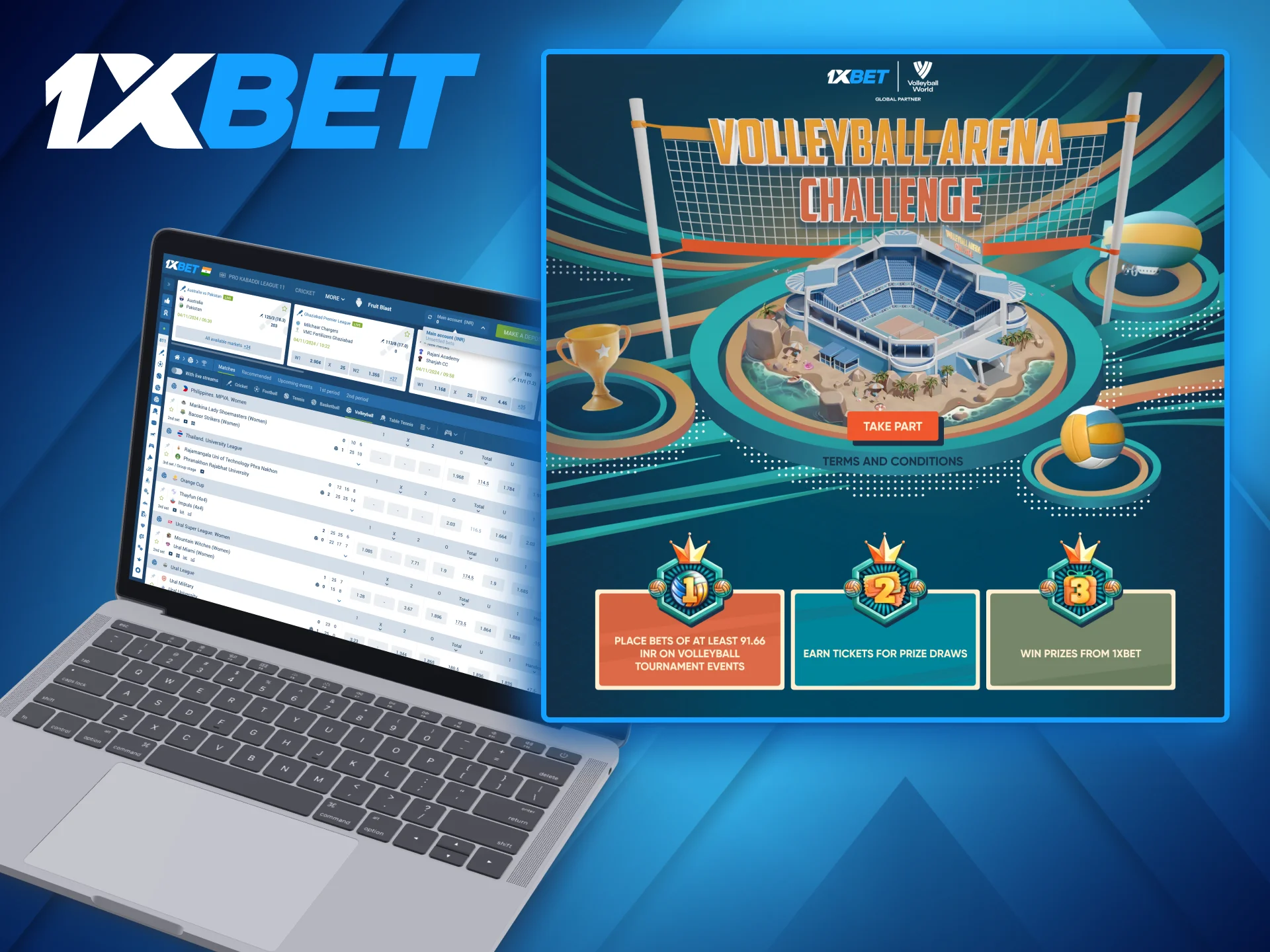 1xBet volleyball betting section