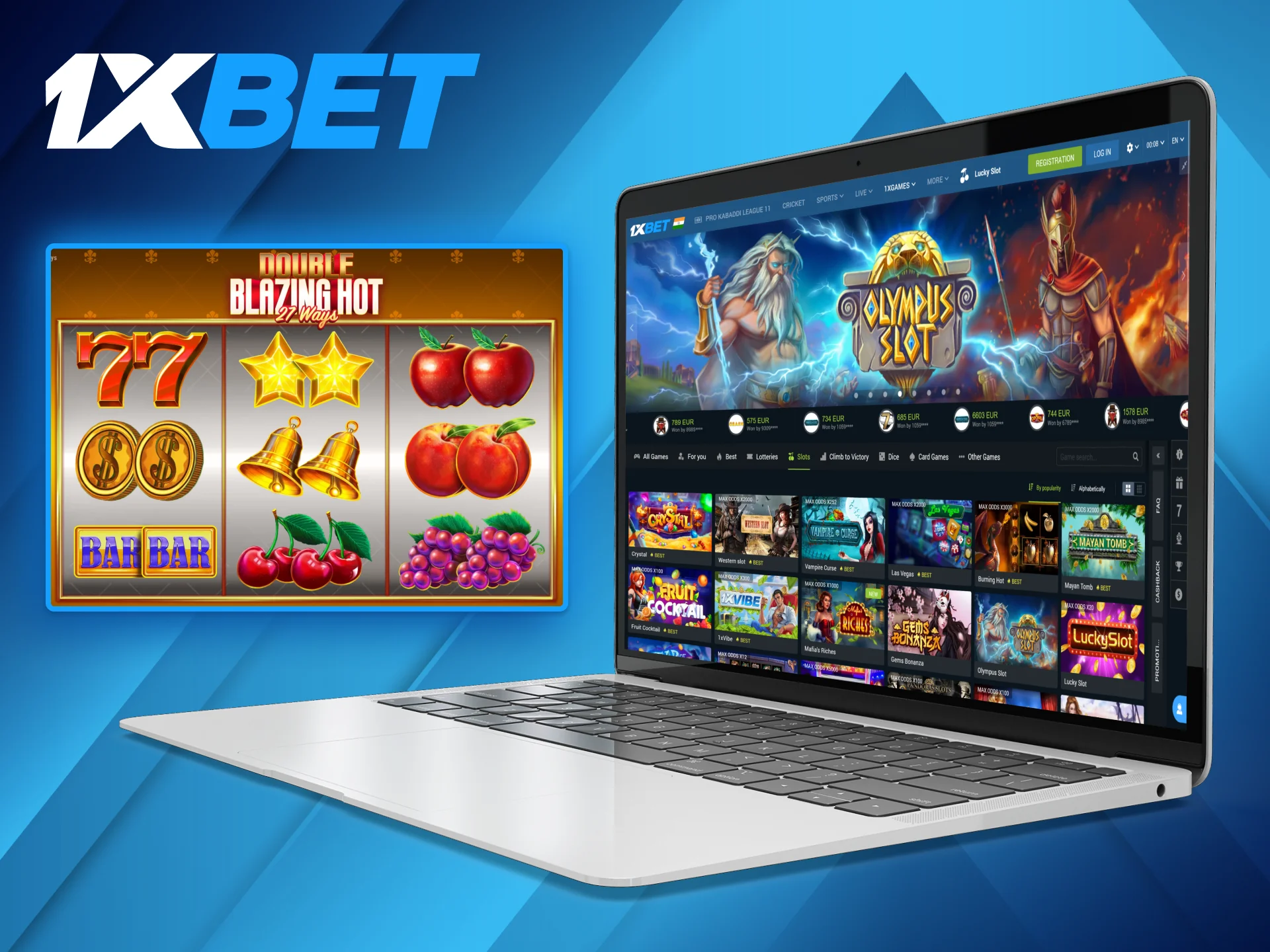 After creating an account at the 1xBet platform, players can enjoy spinning slots.