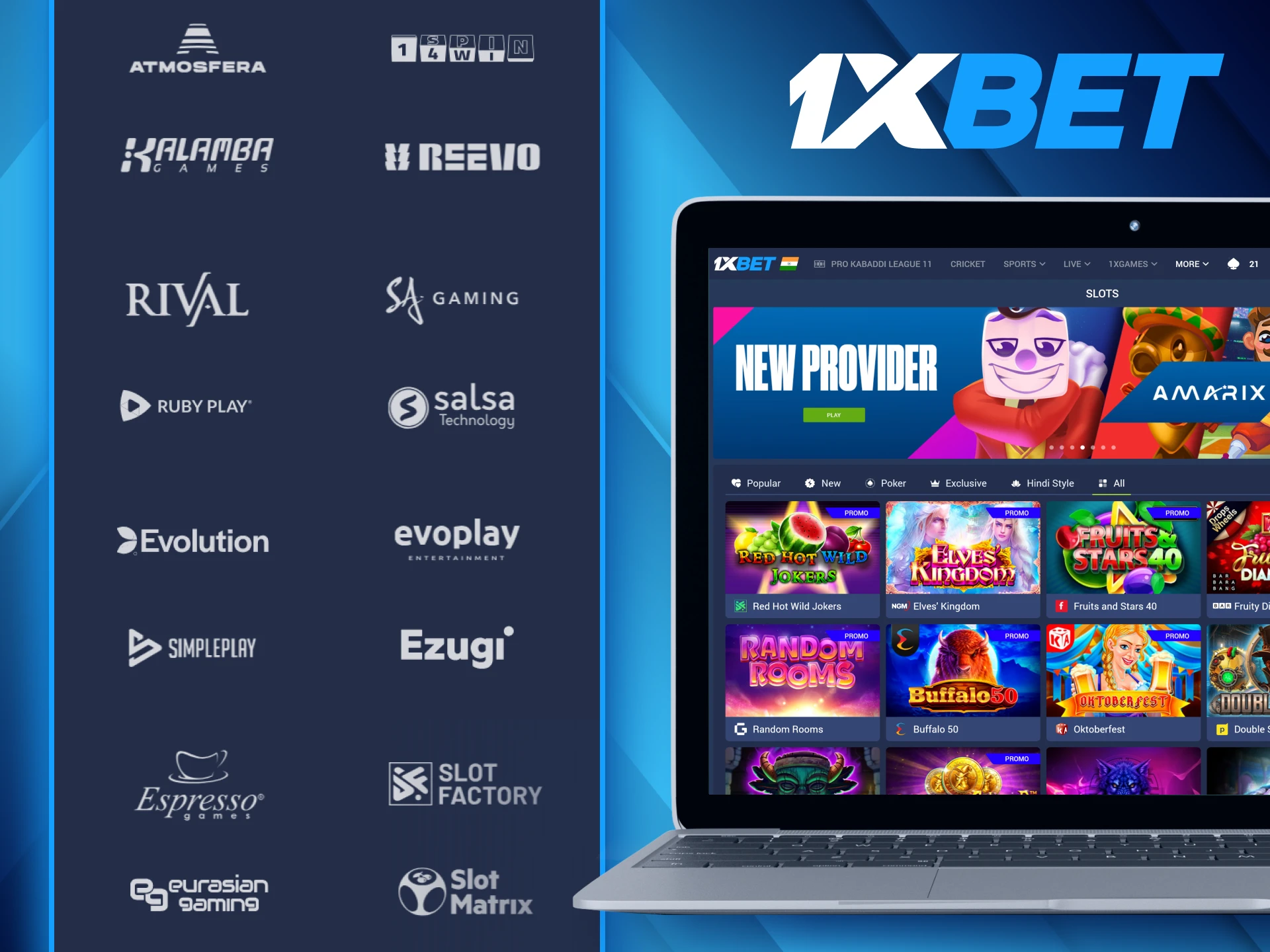 1xBet customers can enjoy exciting and fair slot games from leading providers.