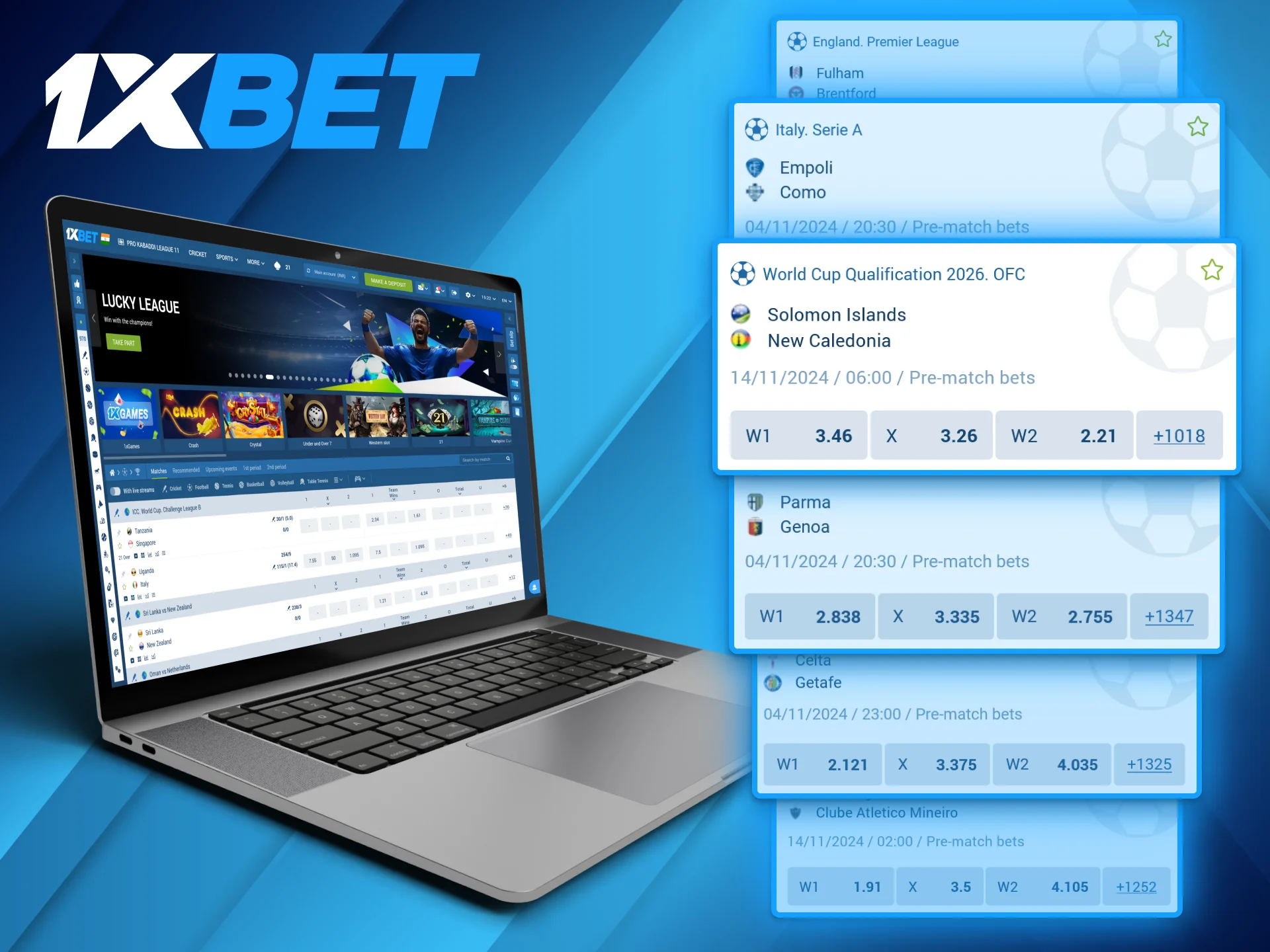 1xBet provides the opportunity to bet on some of the most prestigious soccer leagues worldwide.