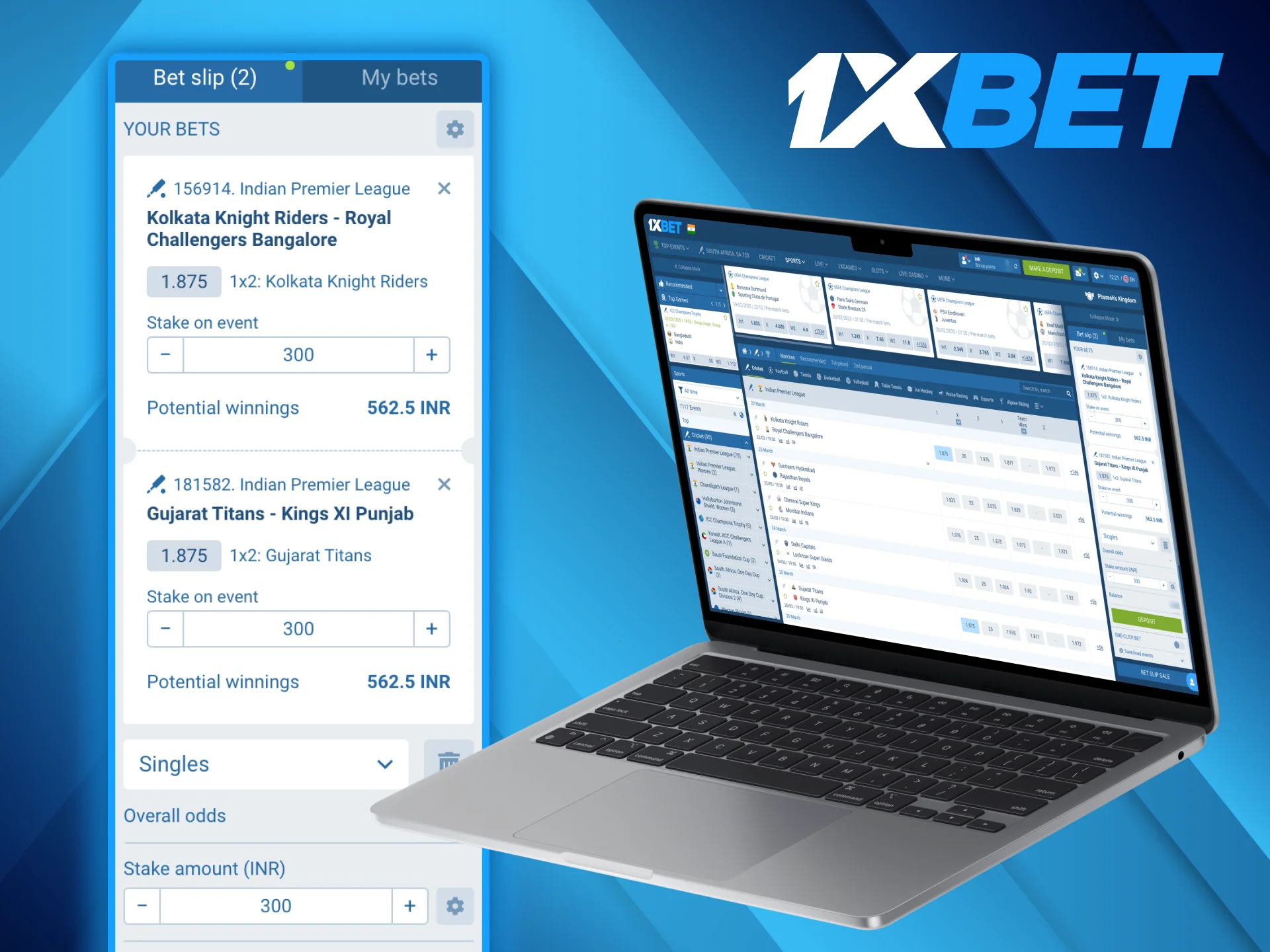 1xBet offers double betting at the website.
