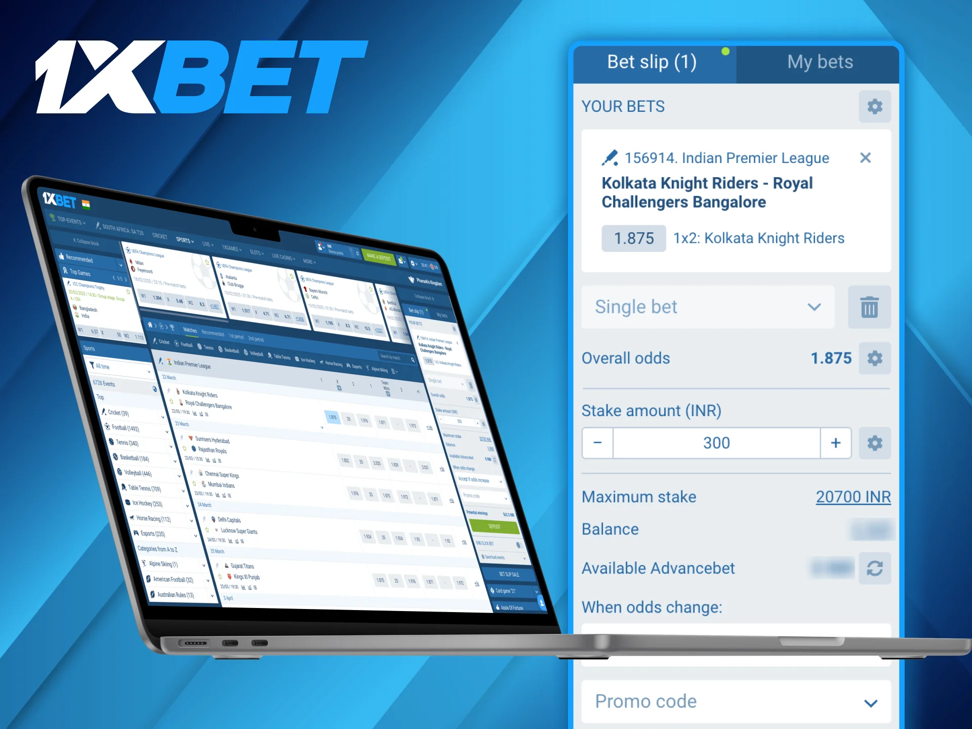 Try single bet on 1xBet platform.
