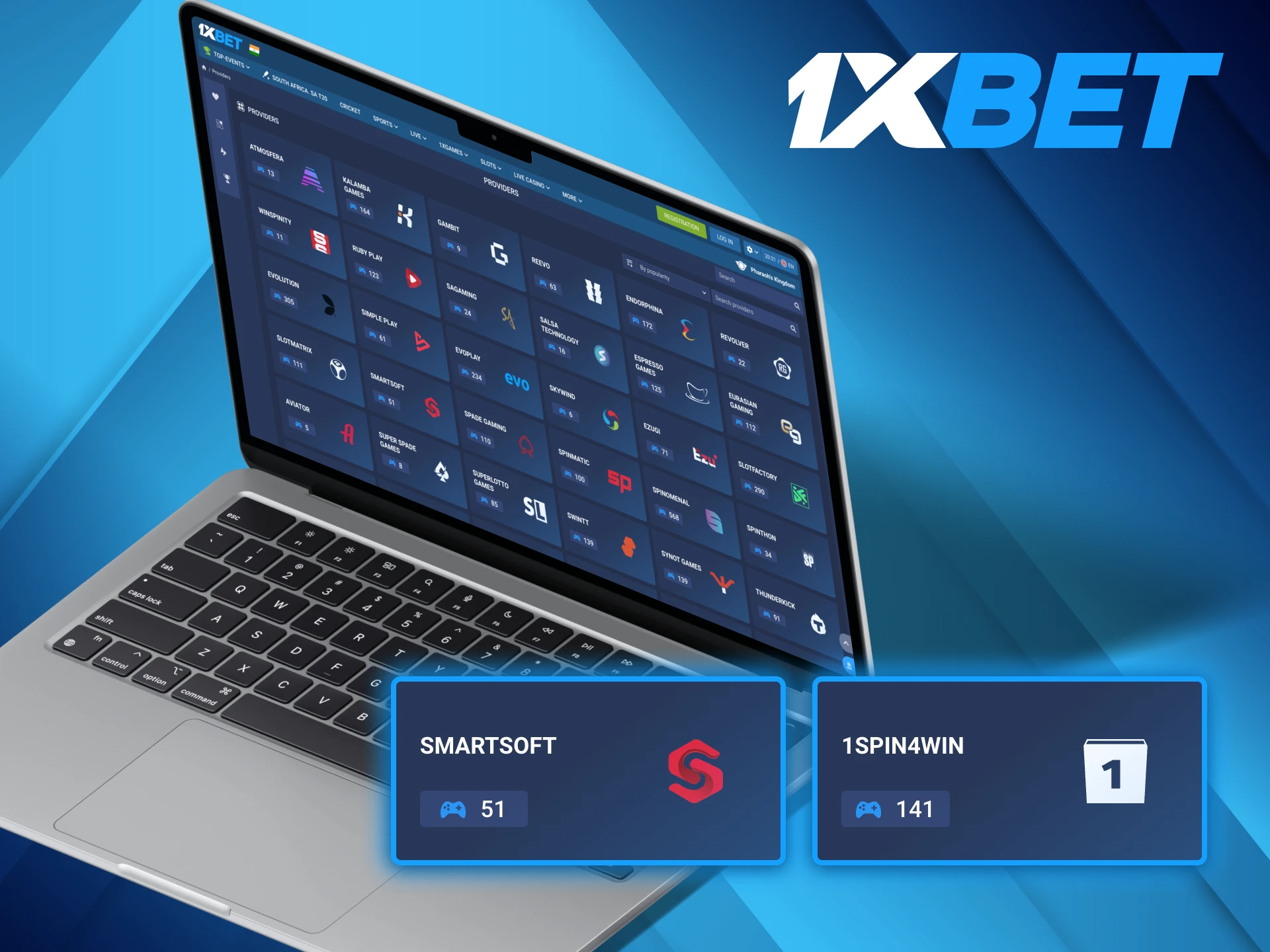 1xBet casino platform cooperates with reliable providers.