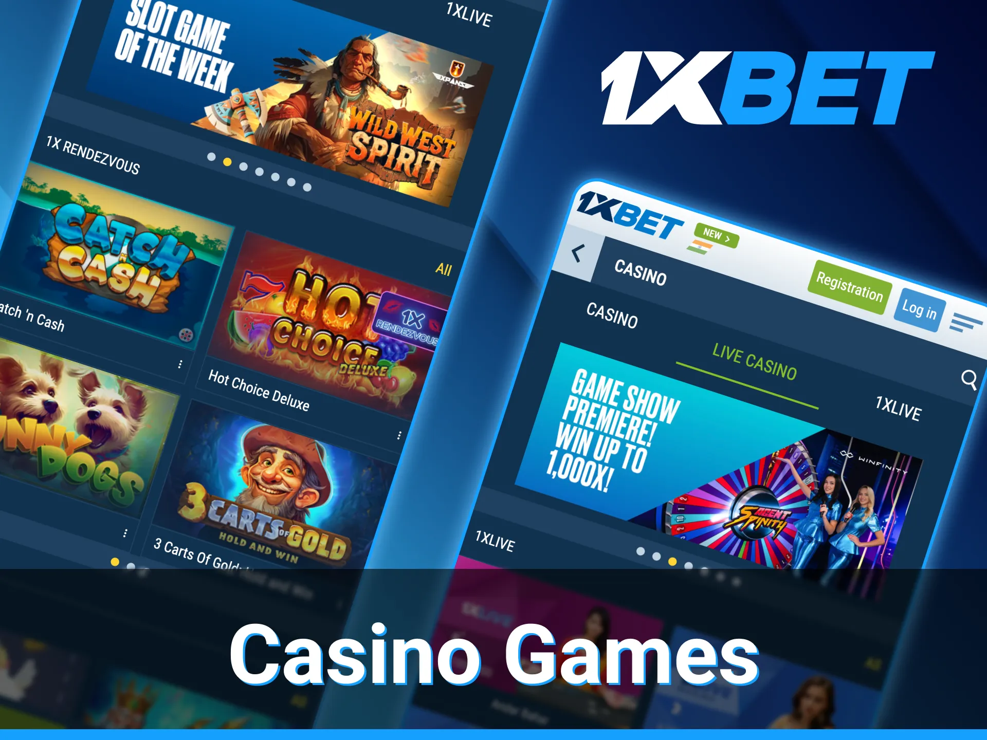 At 1xBet app you can find a wide range of games.