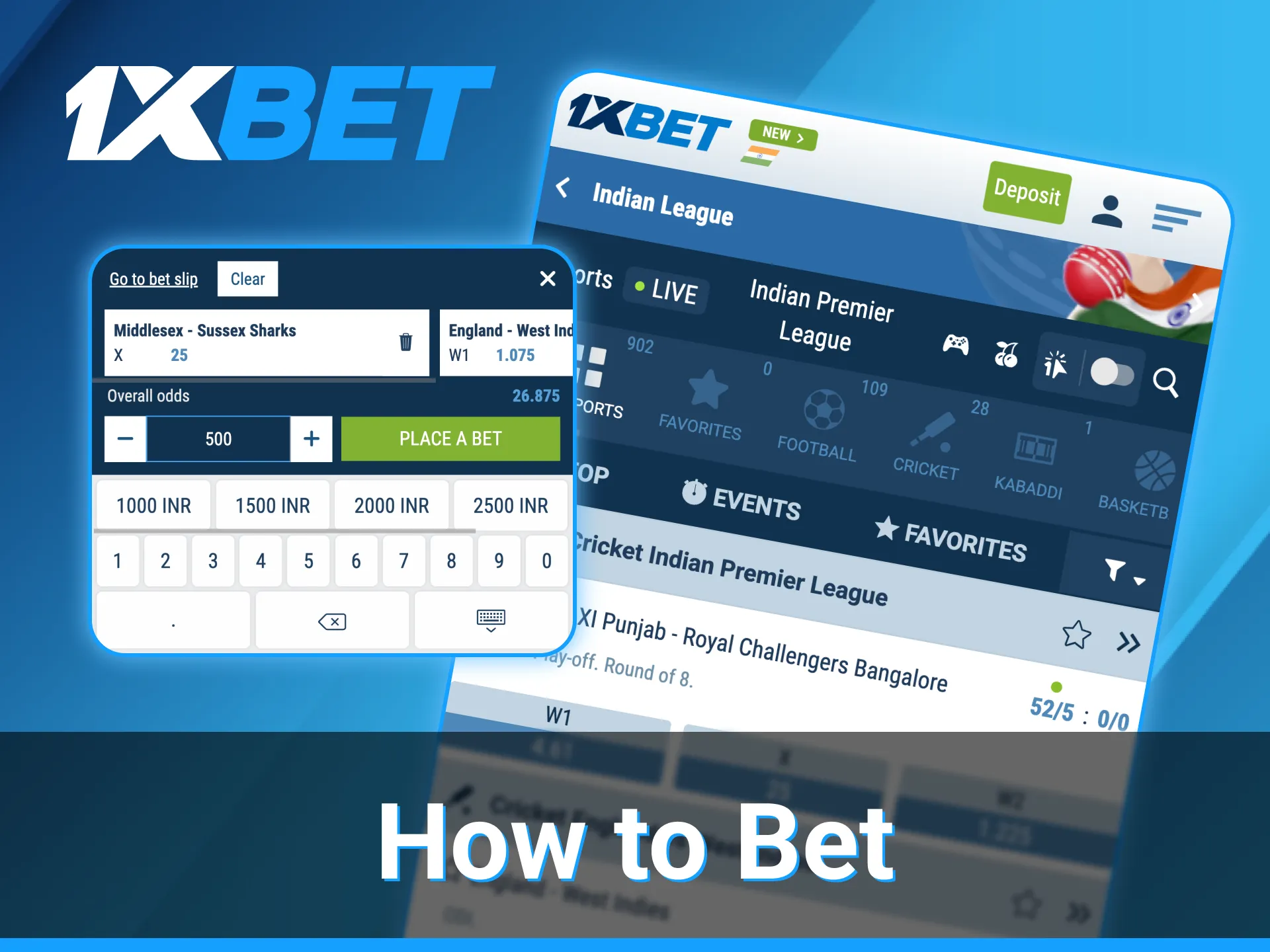 1xBet website adapted for smartphone screens.