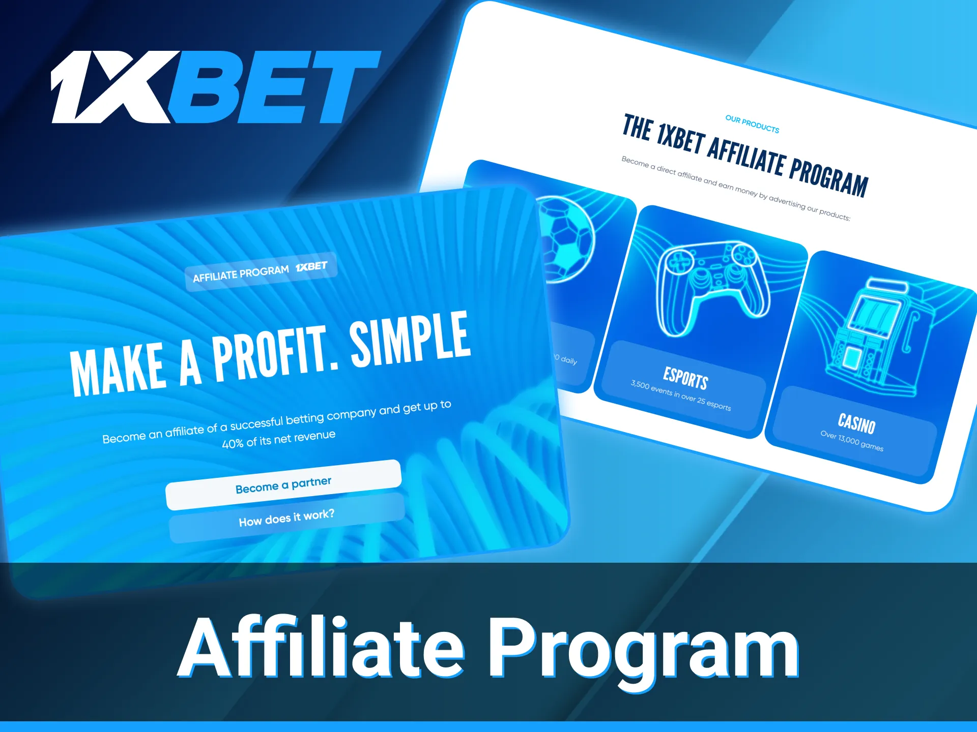 The 1xBet affiliate program provides a chance to generate passive income.