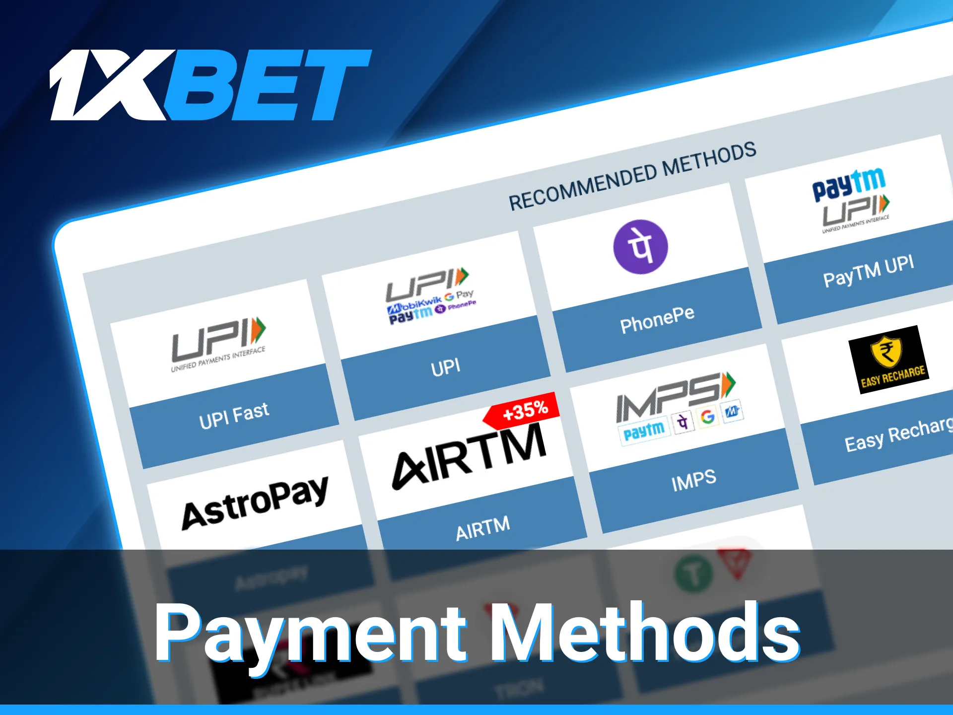 1xBet platform offers convenient payment methods.