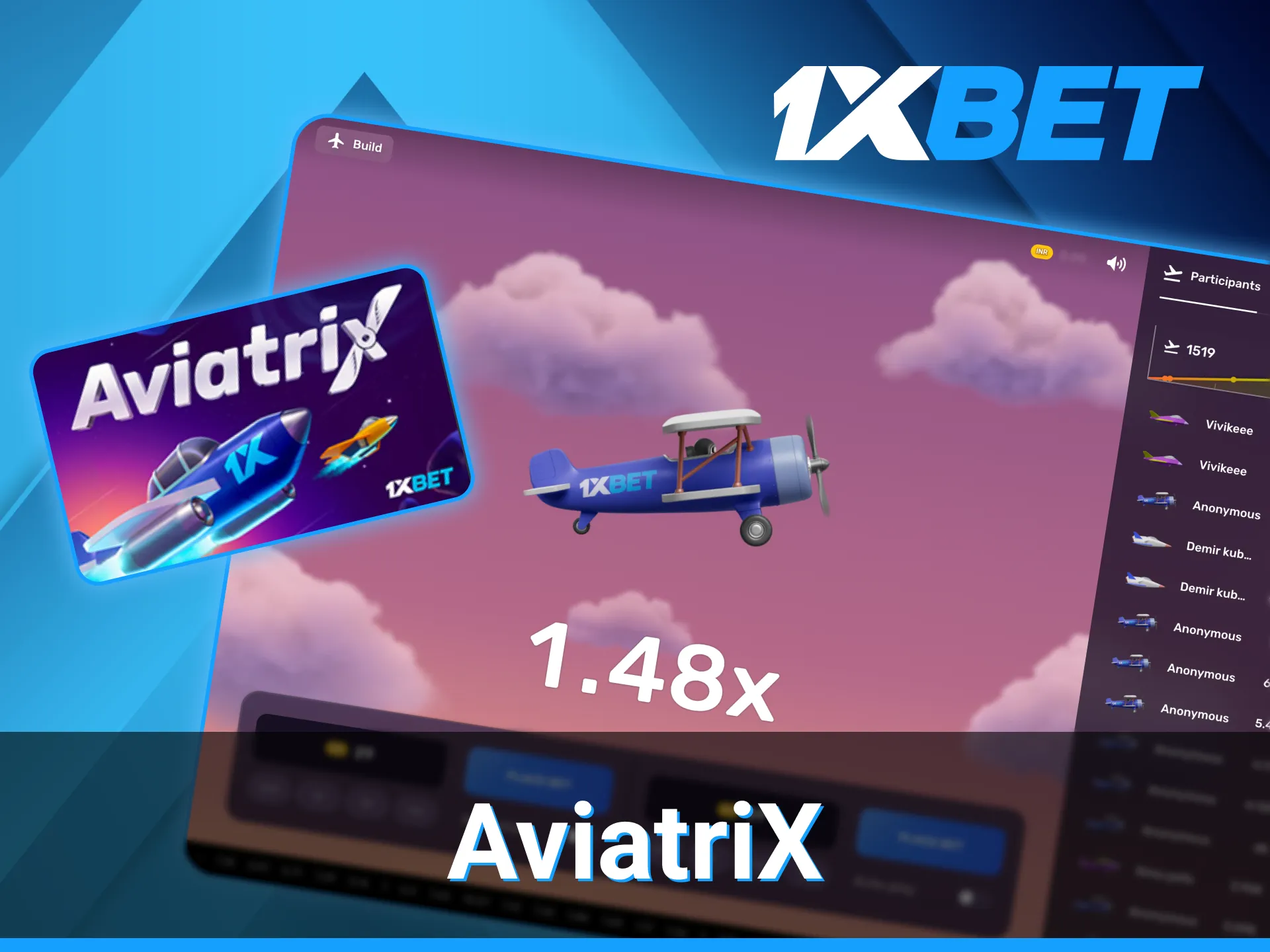 Experience the excitement of the AviatriX game at 1xBet.
