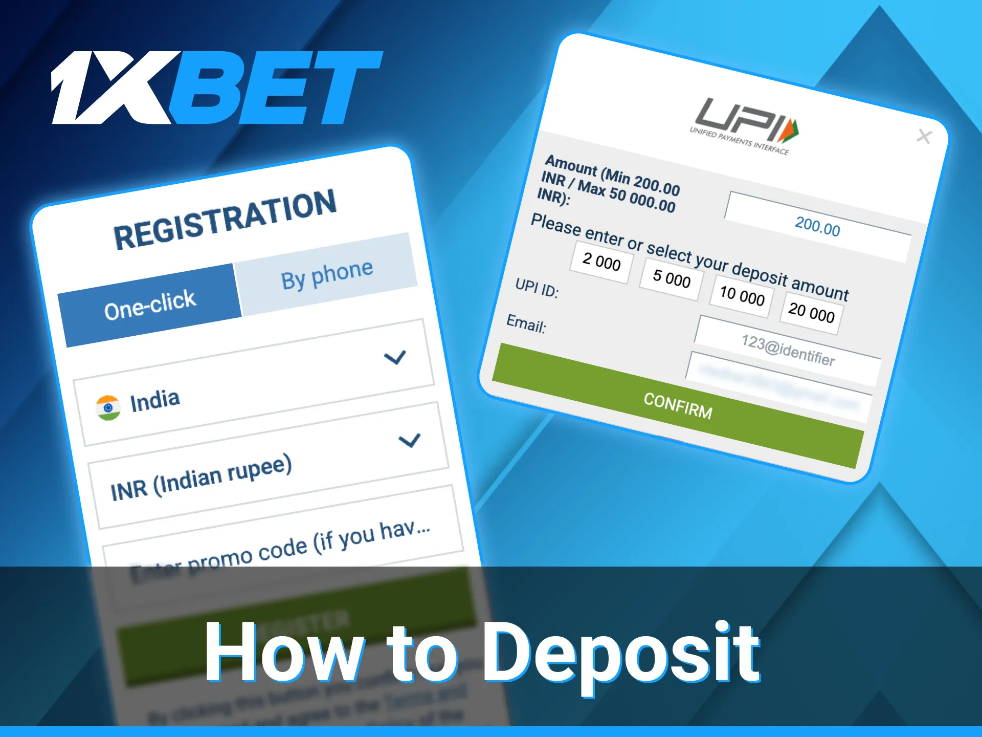 How to deposit money to 1xBet.