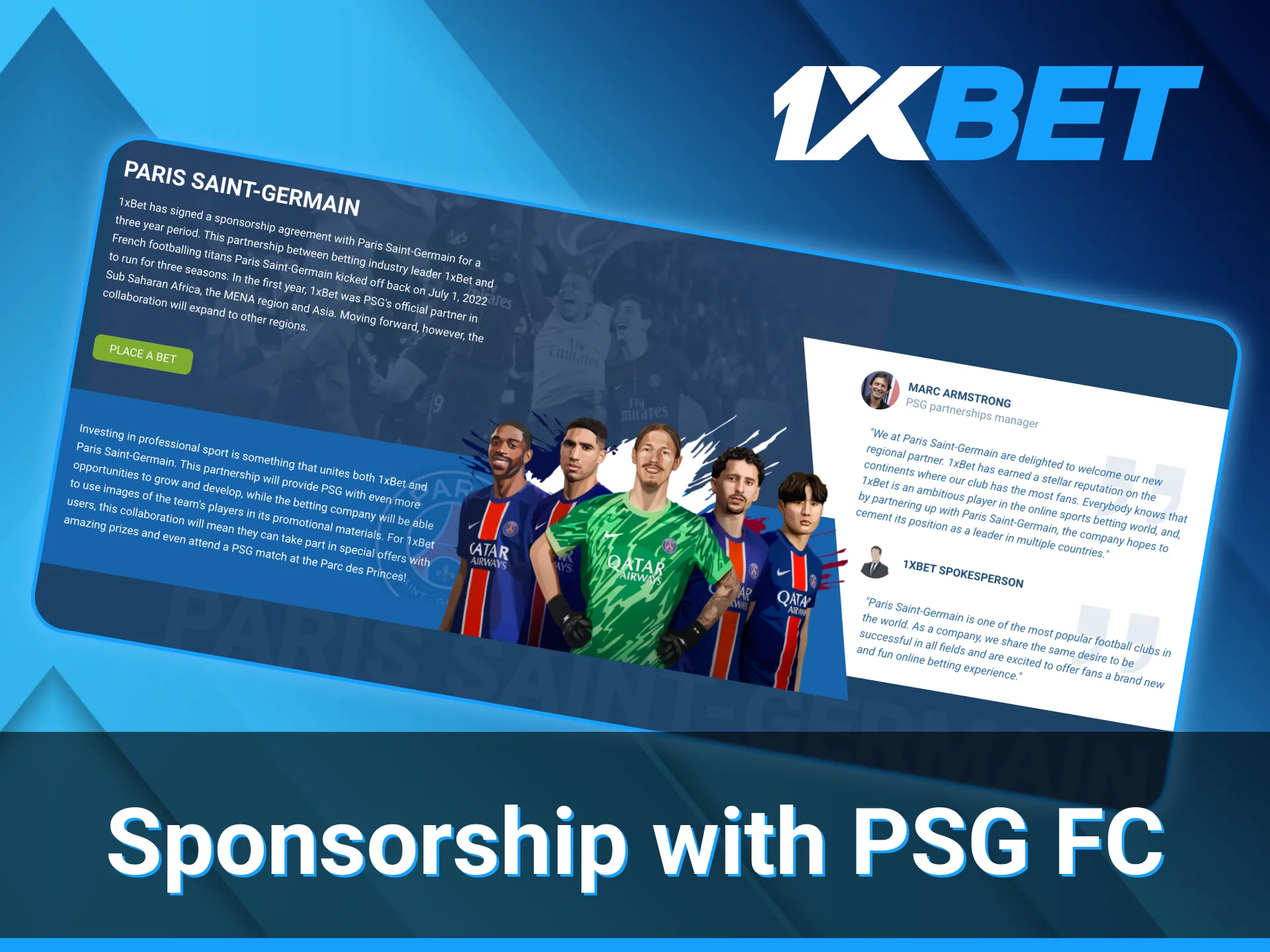 1xBet's cooperation with PSG makes unique offers with big prizes.