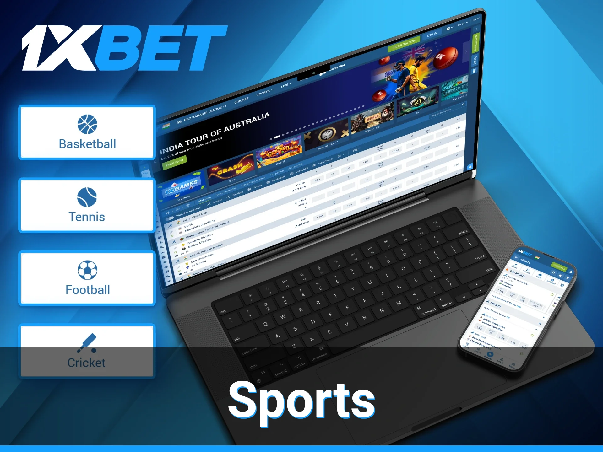 1xBet's Sports section features over 3,000 daily events, allowing bettors to wager on a wide range of popular sports.