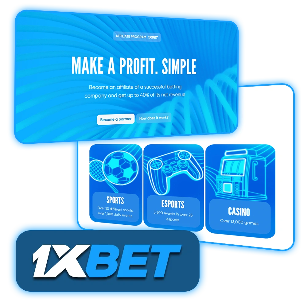 1xBet platform has an affiliate program, where clients can earn money by promoting its services.