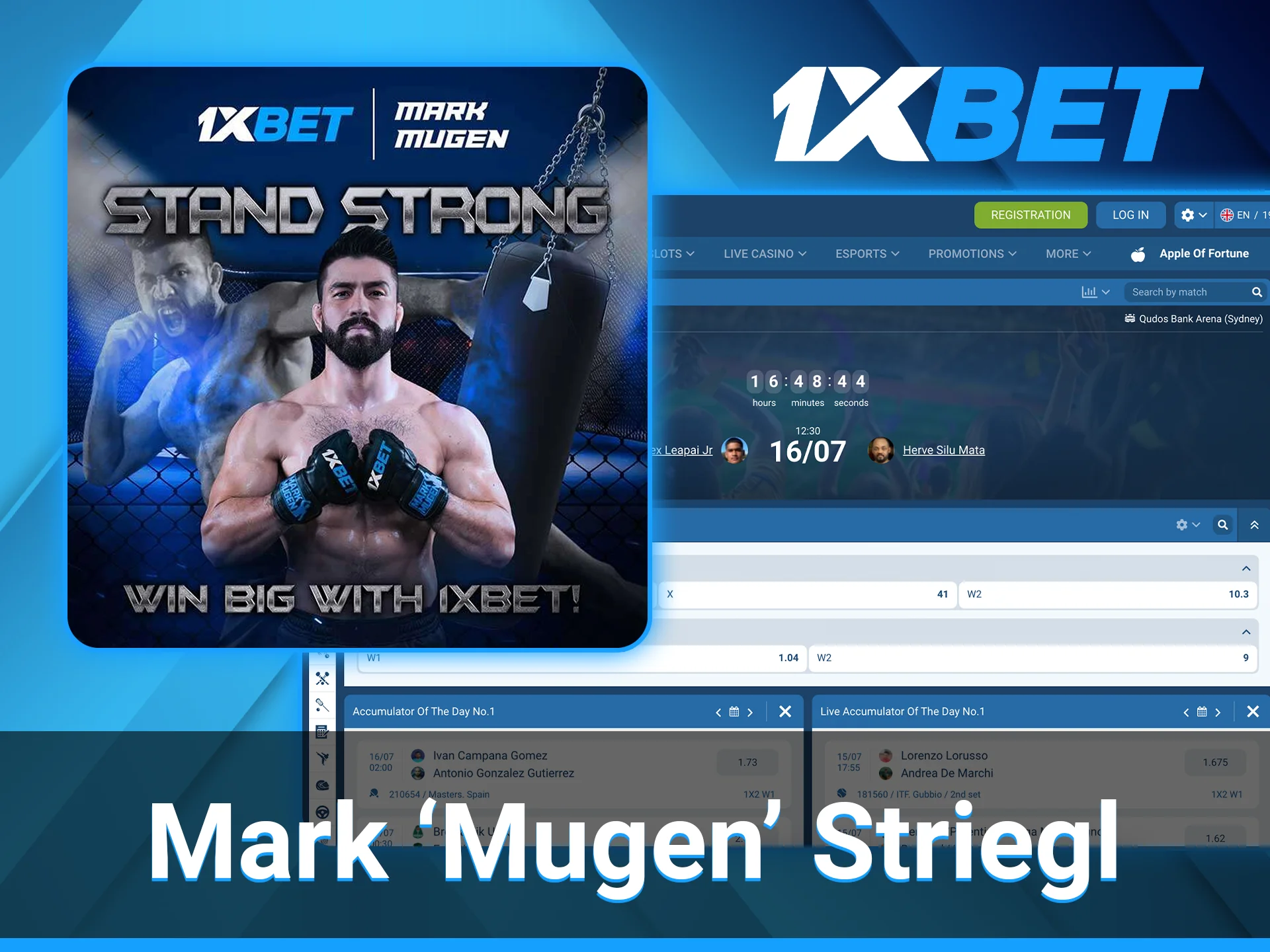 Mark Strigl 1xBet ambassador is a professional MMA fighter.