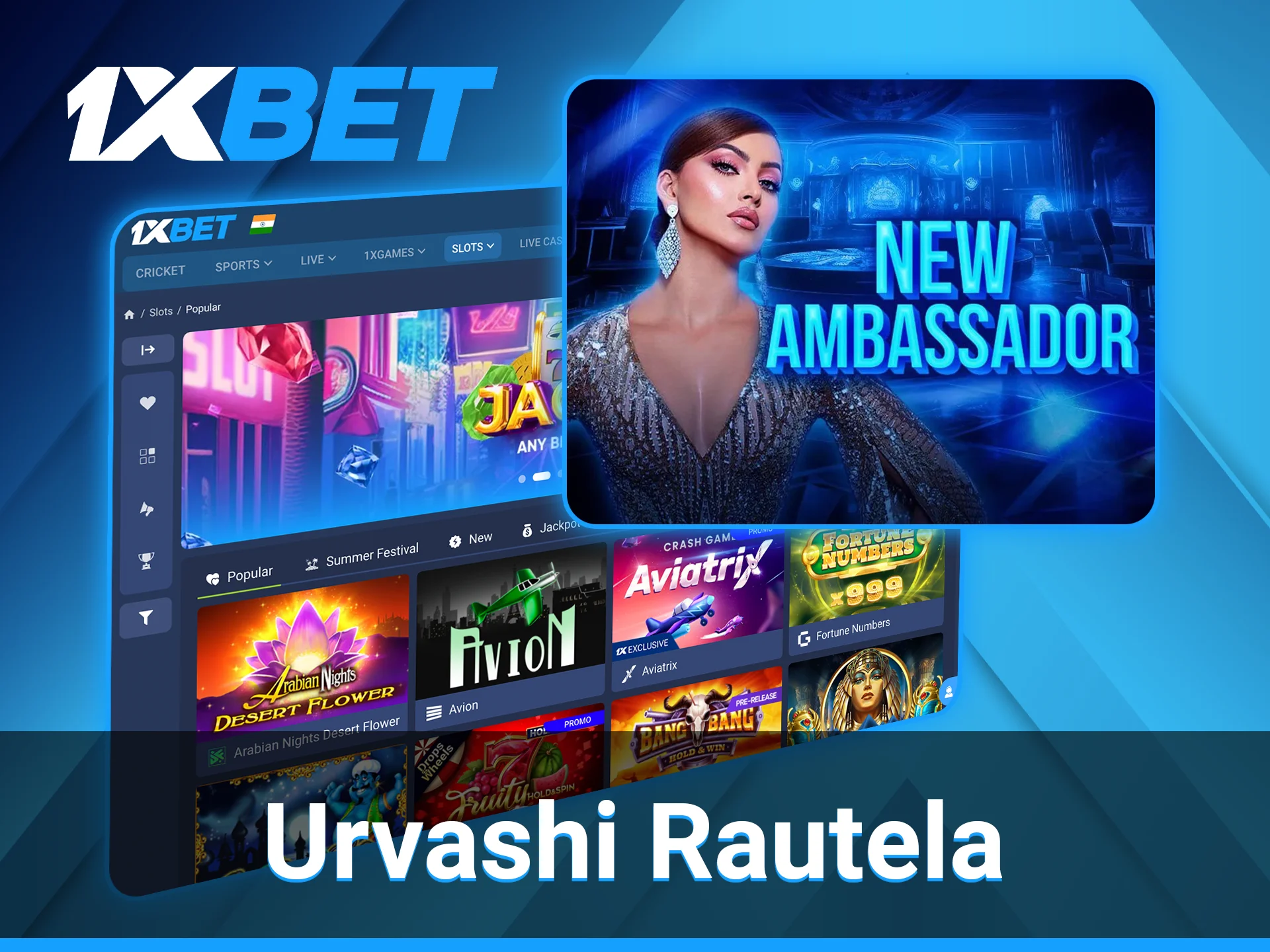 Urvashi Rautela 1xBet ambassador is a popular Indian model.