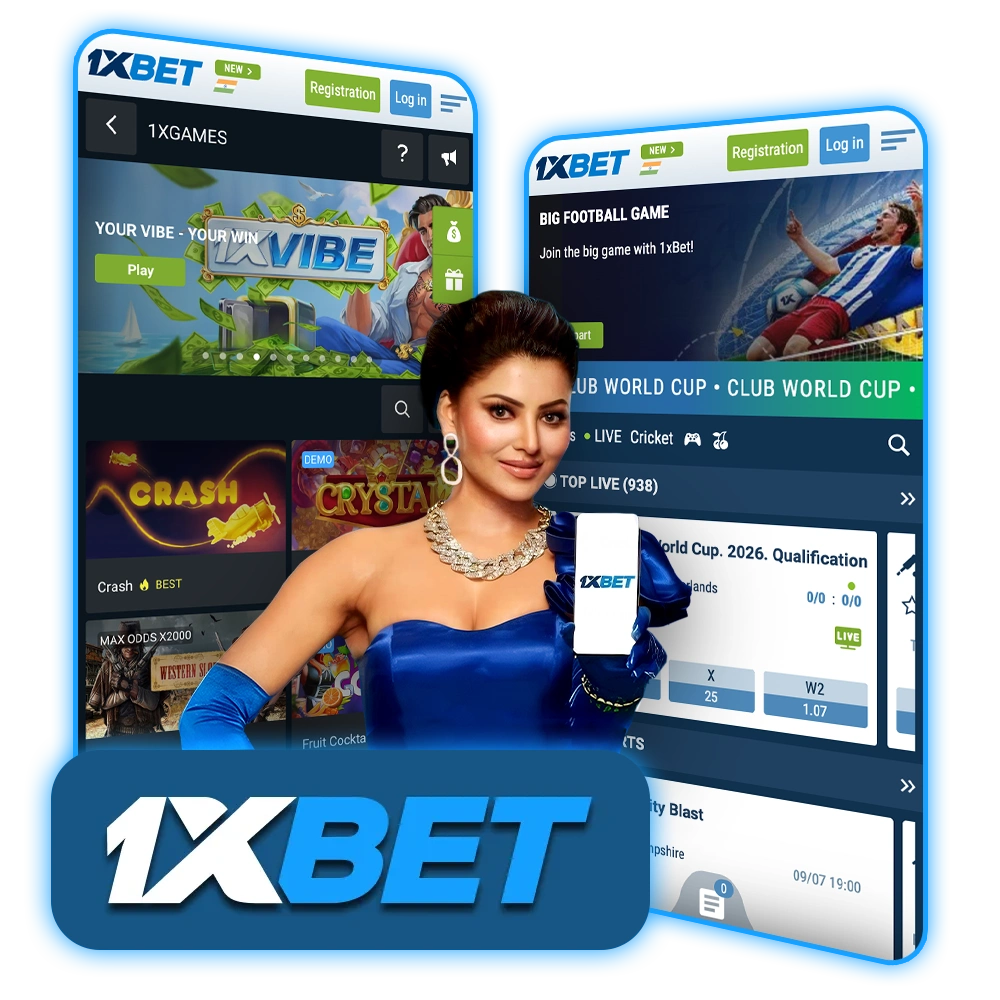 1xBet mobile application.
