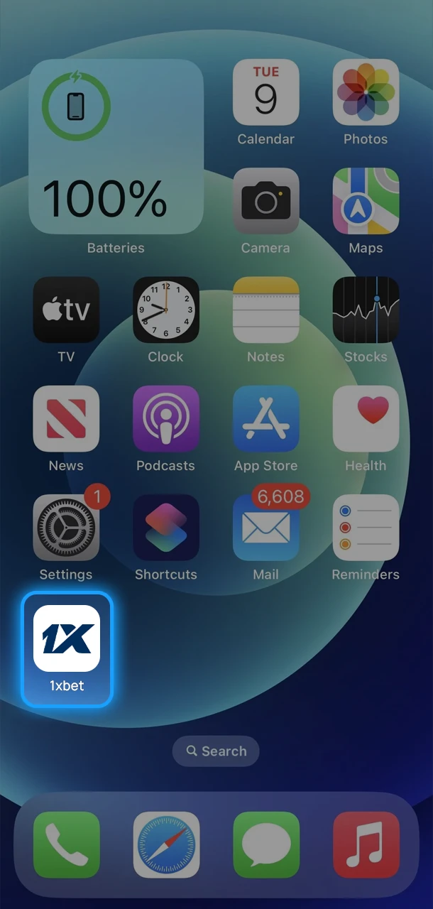 Access the 1xBet platform from your home screen and start betting.