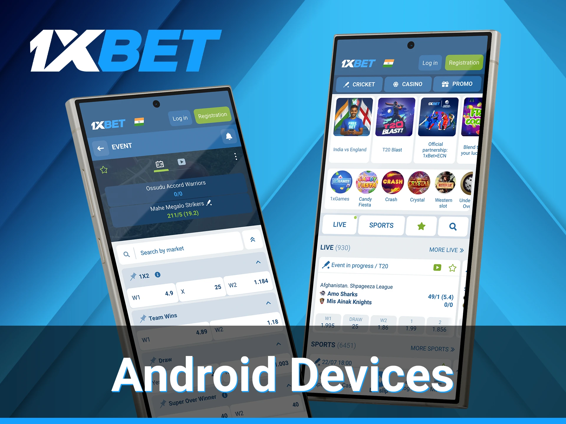 The 1xBet mobile application can be used on most of the popular Android phones.