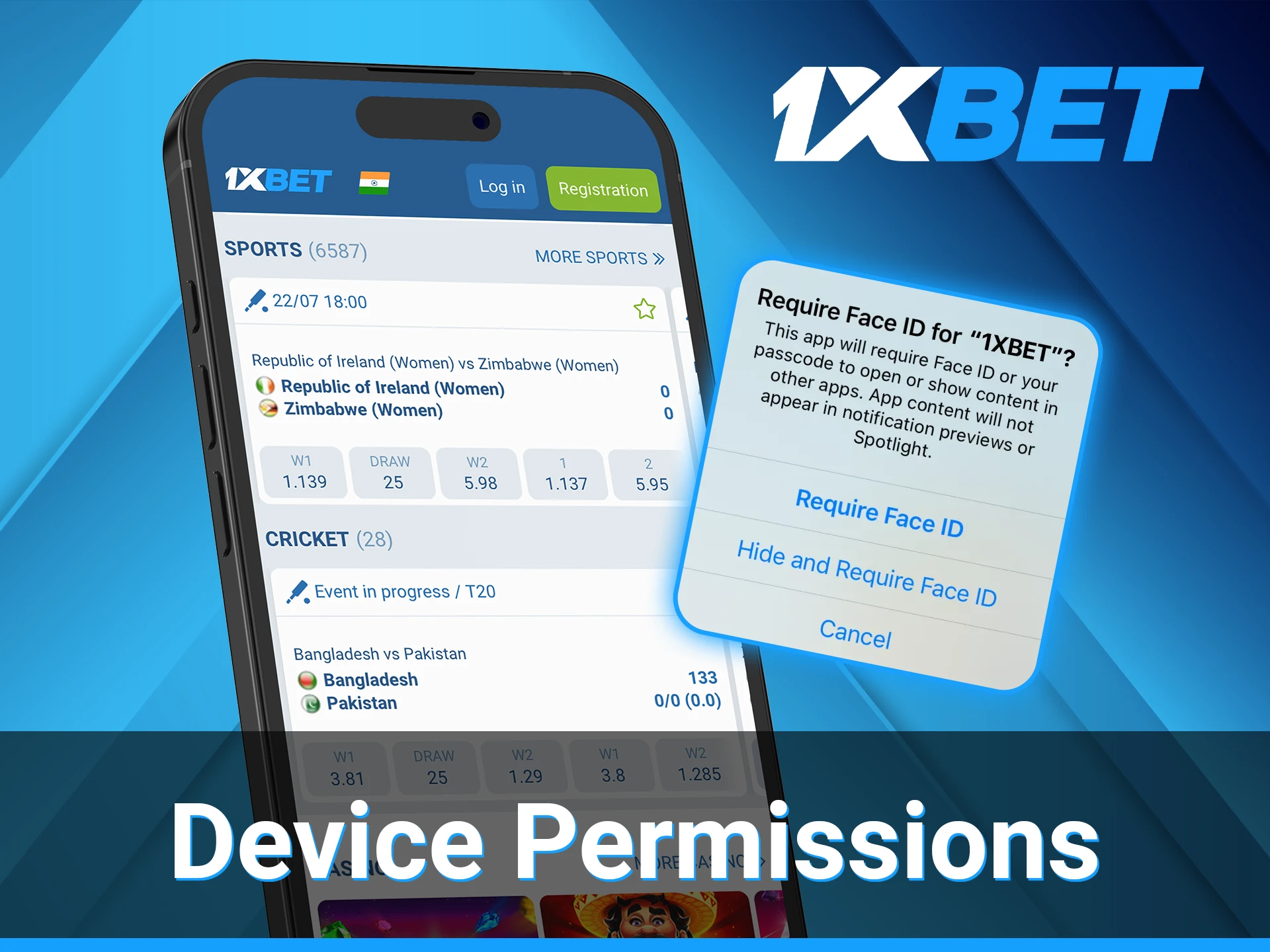 The 1xBet app ensures security and usability.