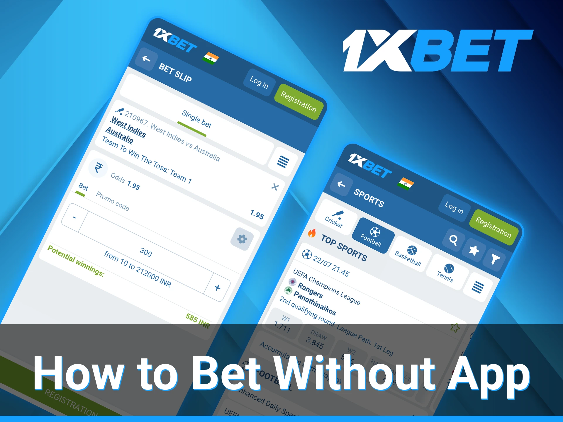 1xBet website adapted for smartphone screens.