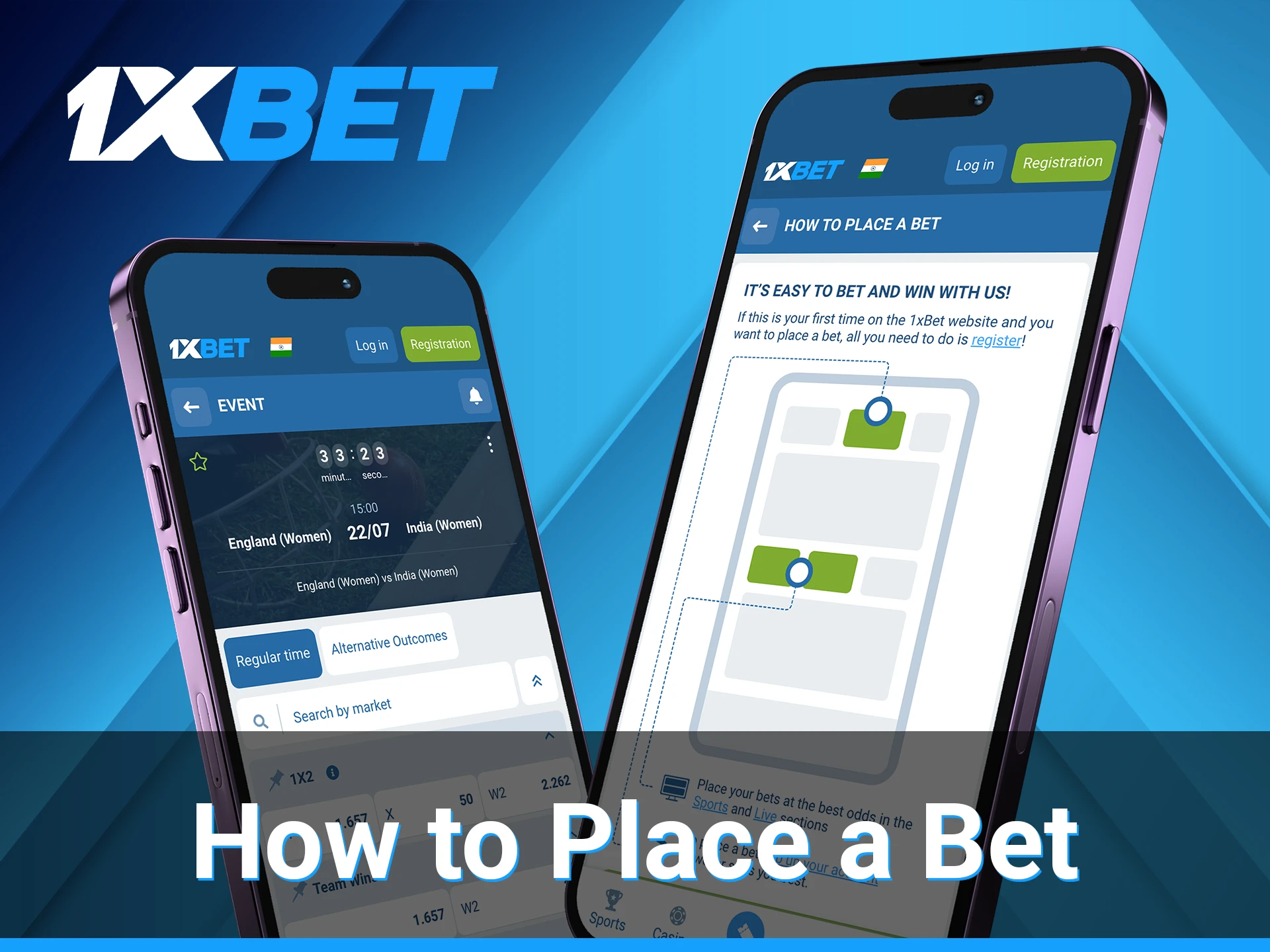 You can place bets in 1xBet application.