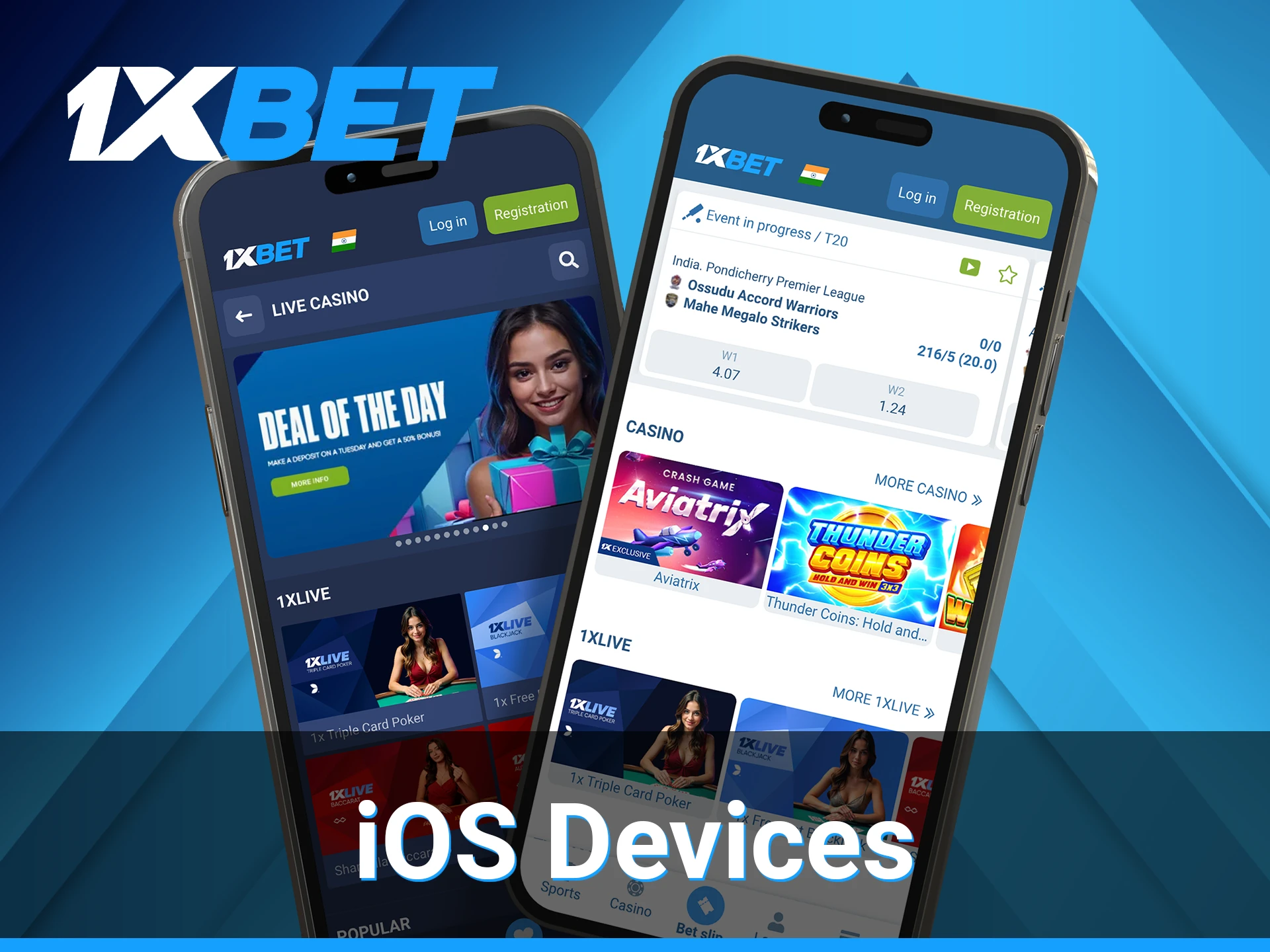 Using 1xBet mobile app is supported on most iOS devices.