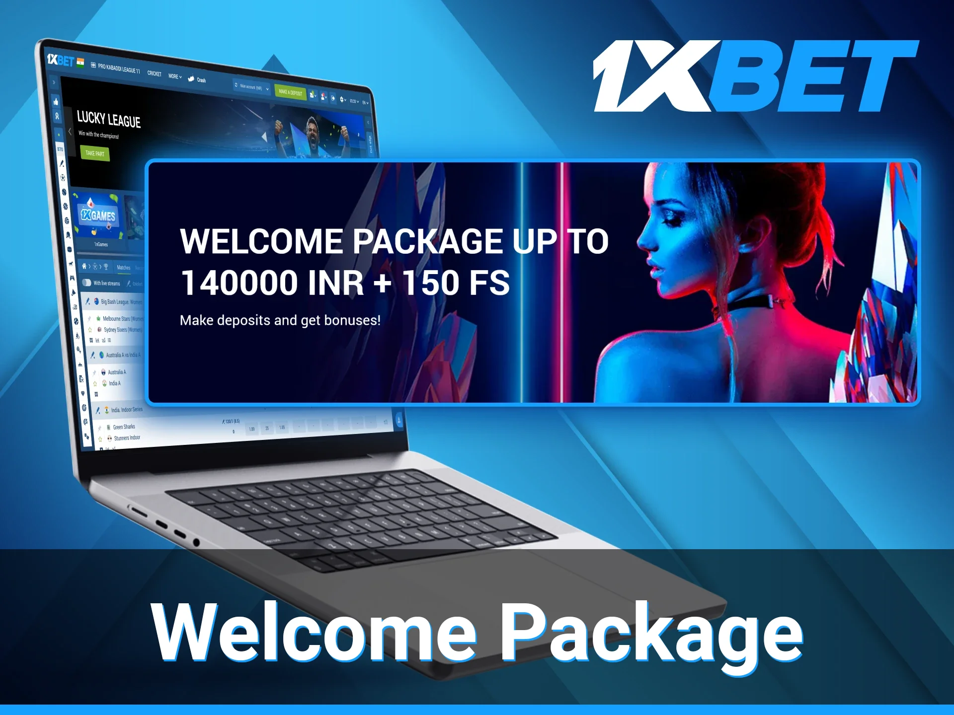1xBet welcome package.