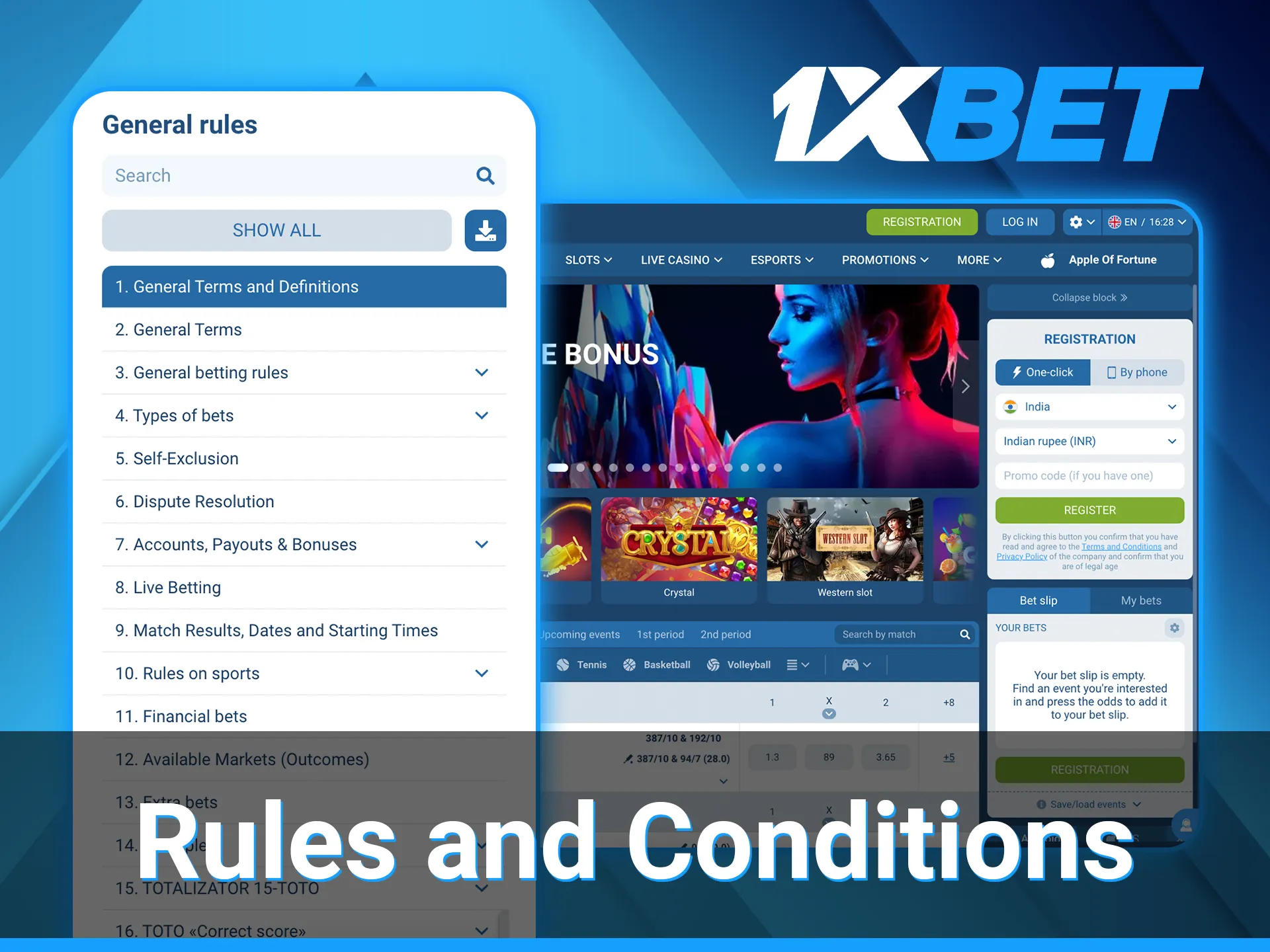 1xBet bonuses rules and conditions.