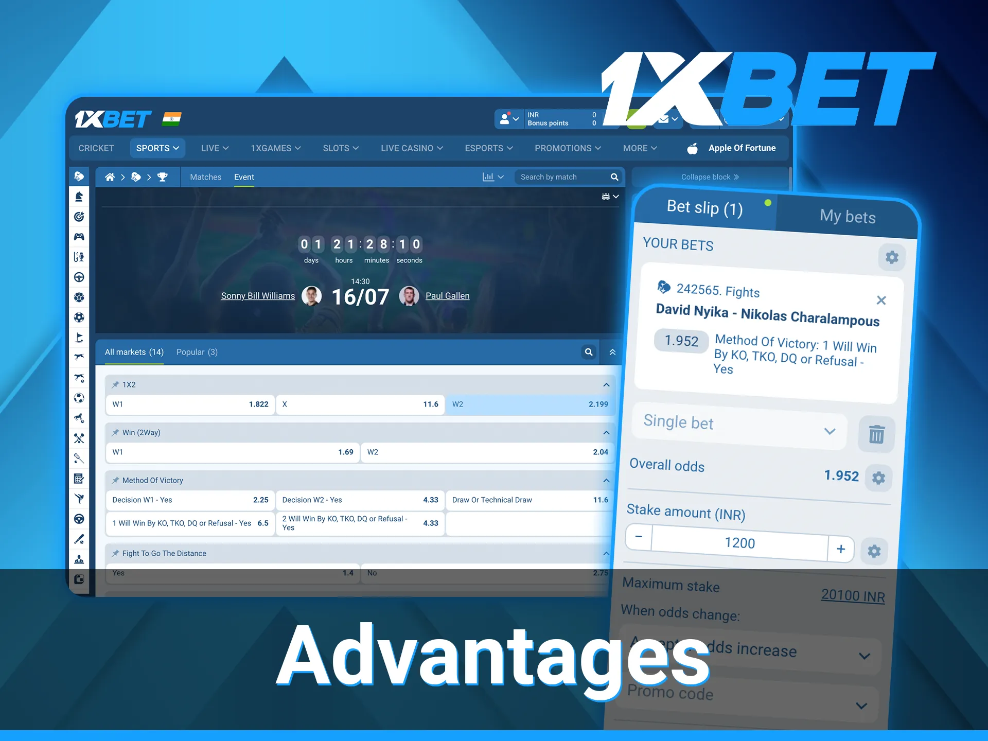 The 1xBet platform ensures a convenient betting experience for boxing enthusiasts.