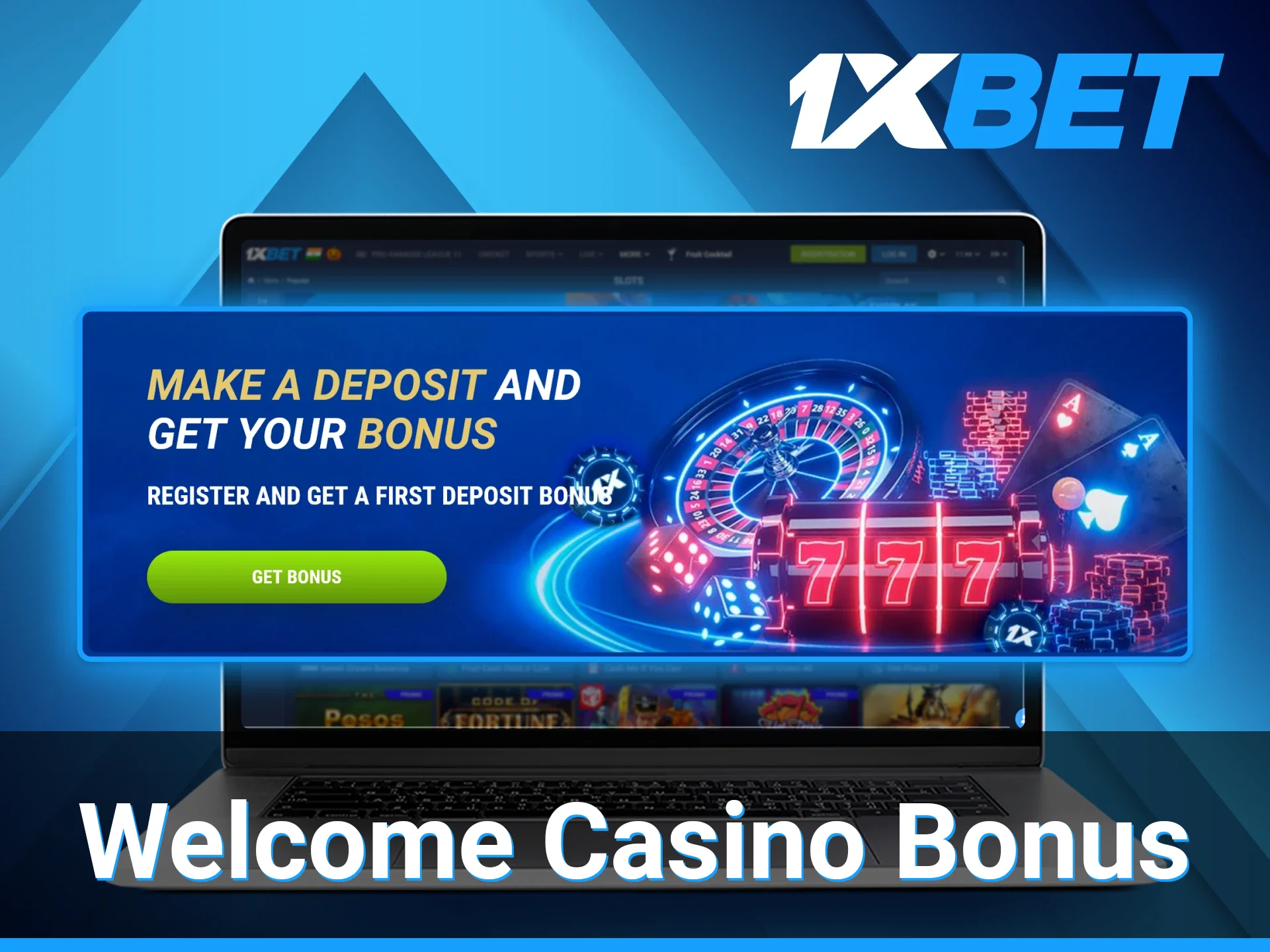 The 1xBet casino welcome bonus is available for new customers and automatically applied after registration and the first deposit.