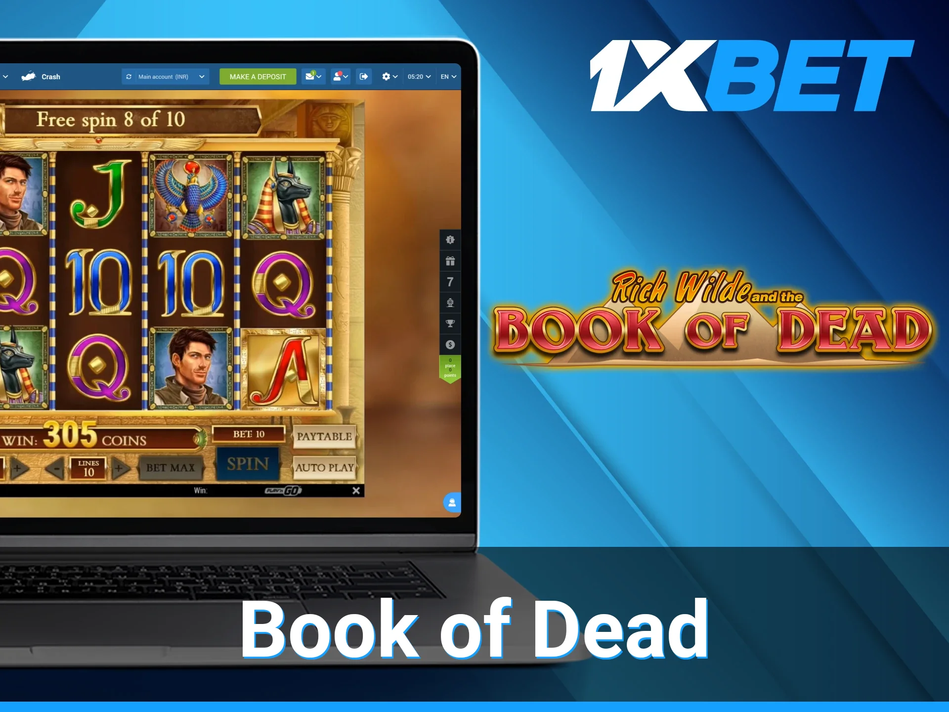 The high RTP and variance make the Book of Dead game exiting for 1Bet players.