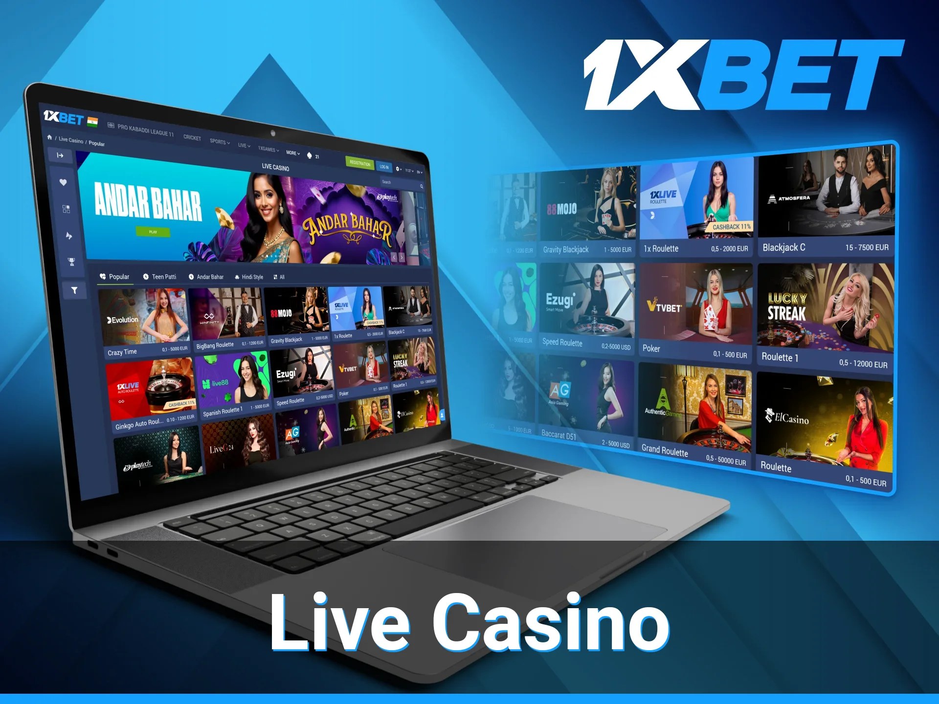 The gamblers who want to experience the thrill of games with real dealers can explore the Live Casino section of the 1xBet platform.