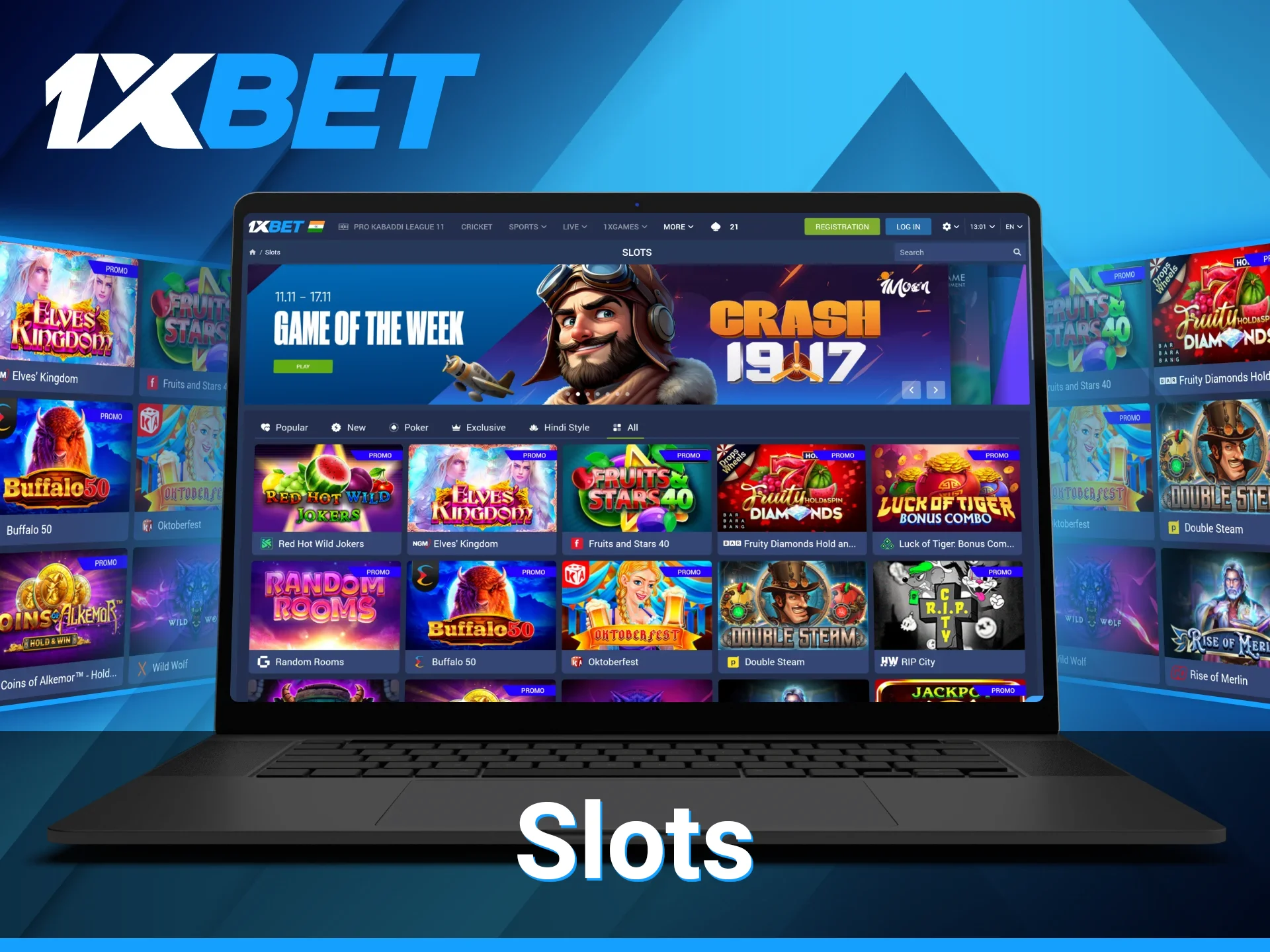 The 1xBet website provides a wide selection of online slot games to enjoy.