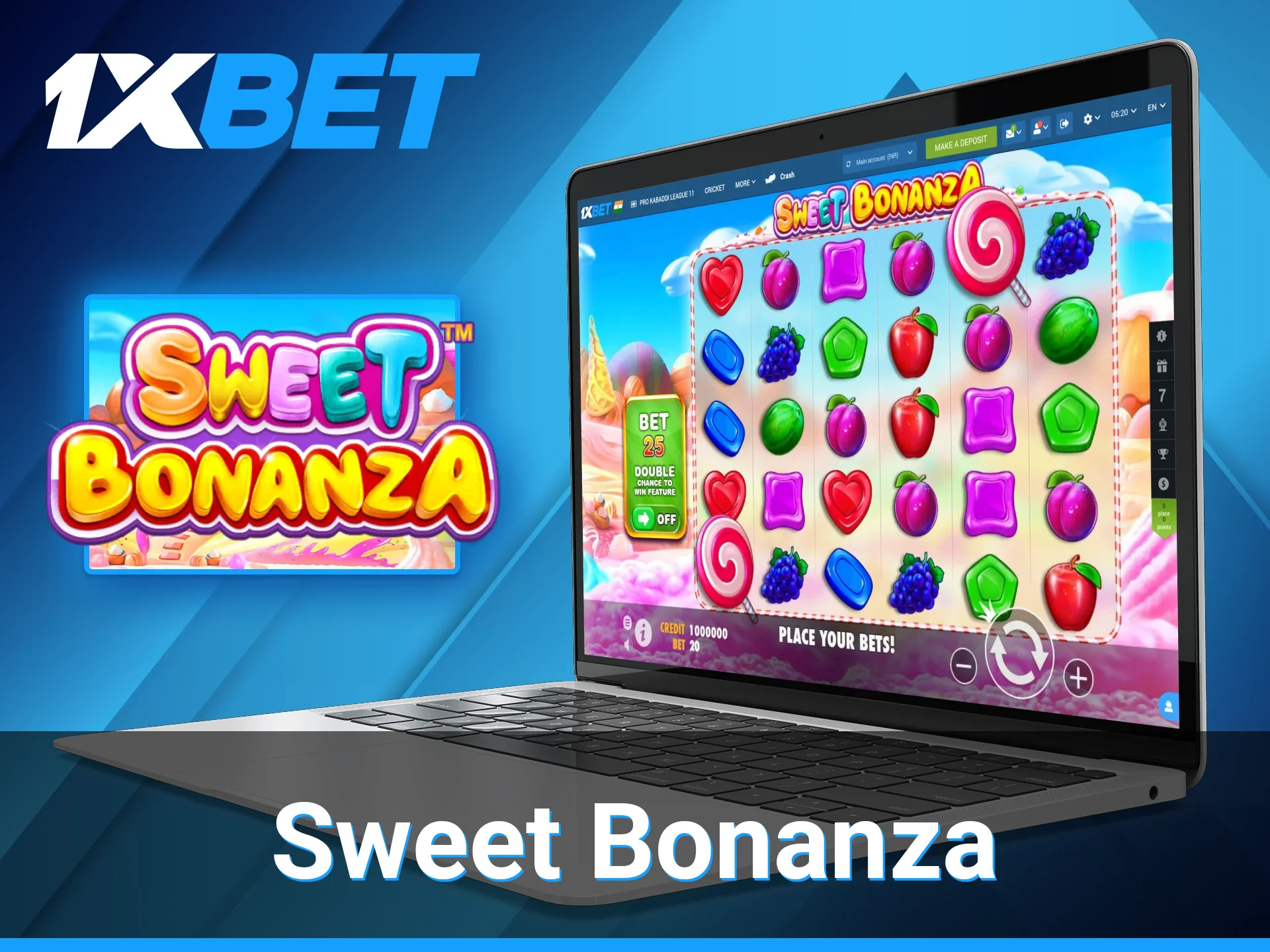 One of the popular slot game choices at 1xBet platform is Sweet Bonanza.
