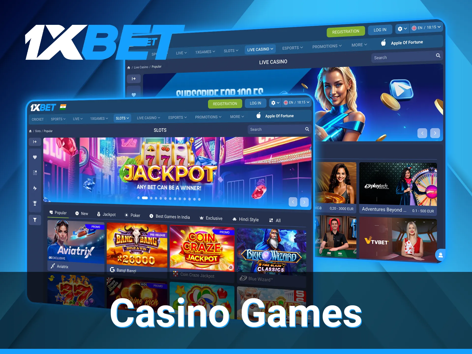 The casino section of the 1xBet website offers a wide variety of games for players to choose from.