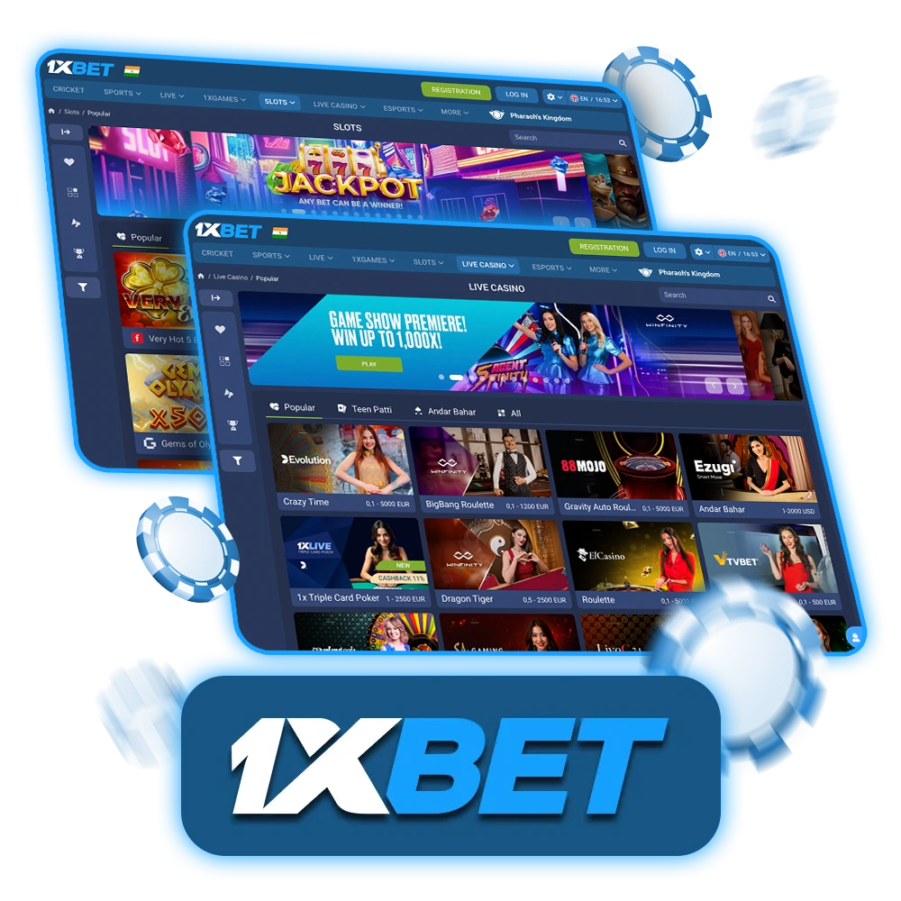 In the Casino section of 1xBet website gamblers can explore a lot of popular online games.