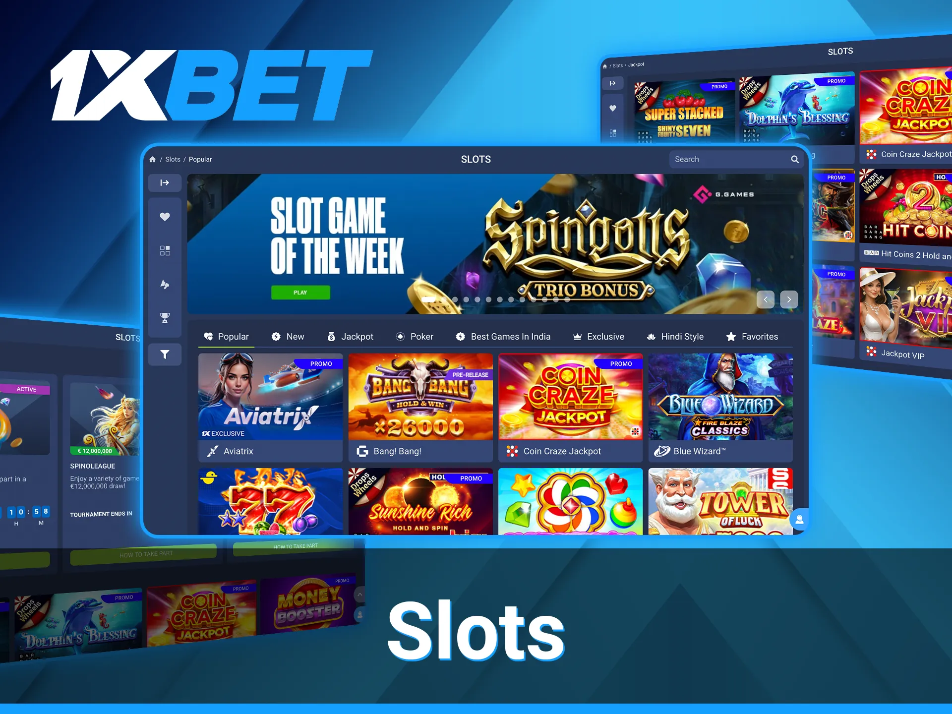 The 1xBet website provides a wide selection of online slot games to enjoy.