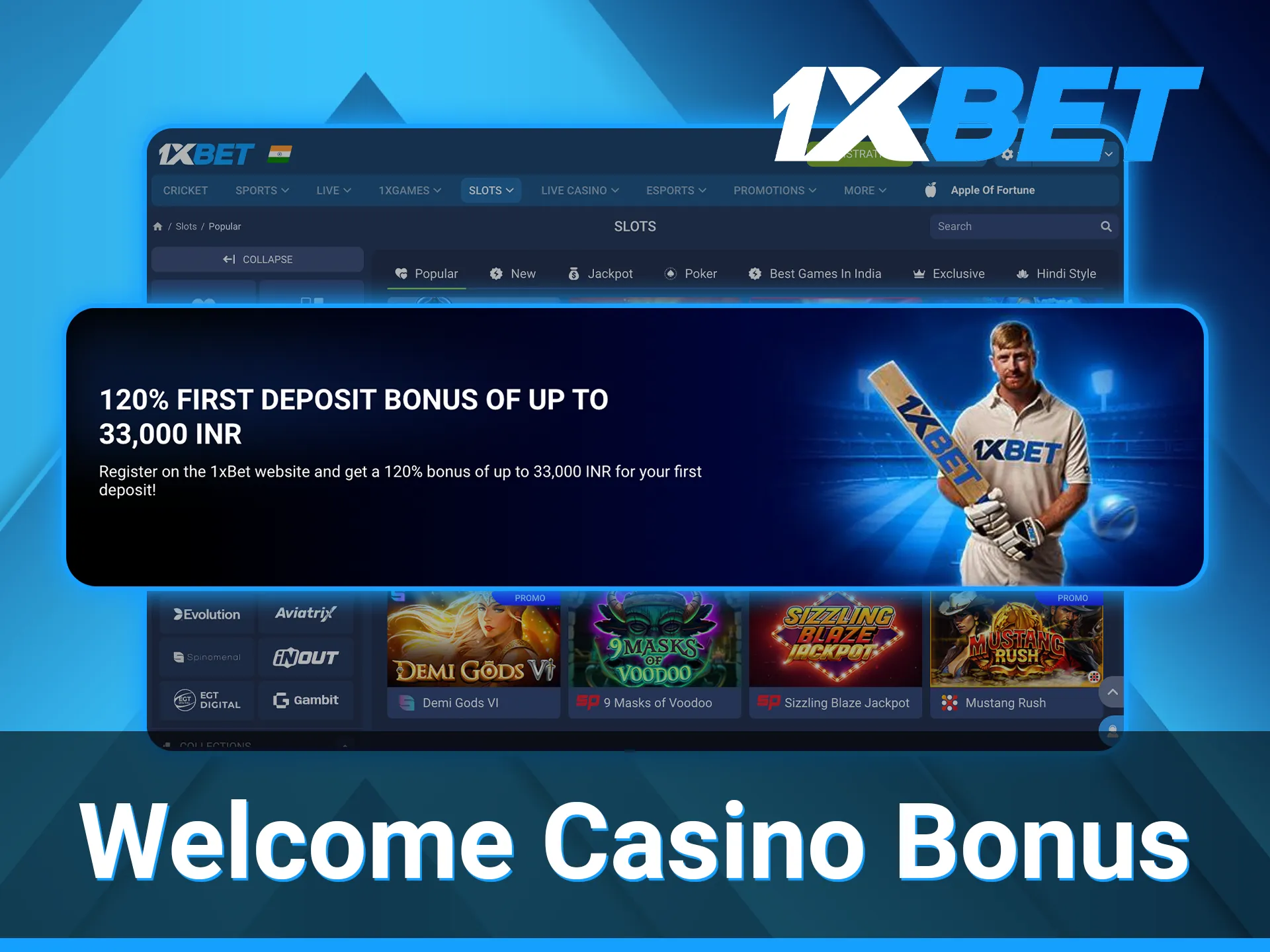 The 1xBet casino welcome bonus is available for new customers and automatically applied after registration and the first deposit.