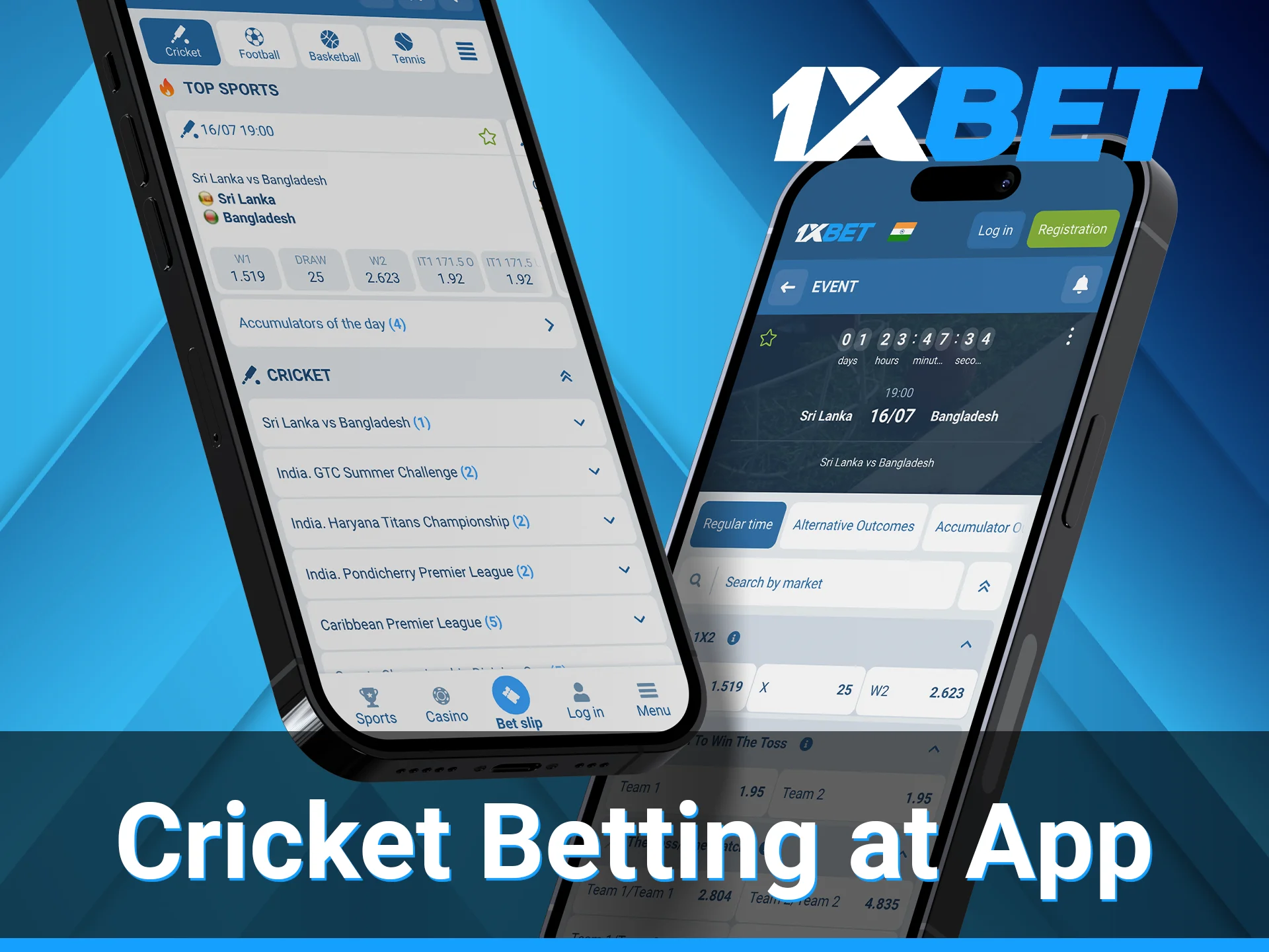 The 1xBet mobile app allows cricket enthusiast to wager from anywhere at any time.