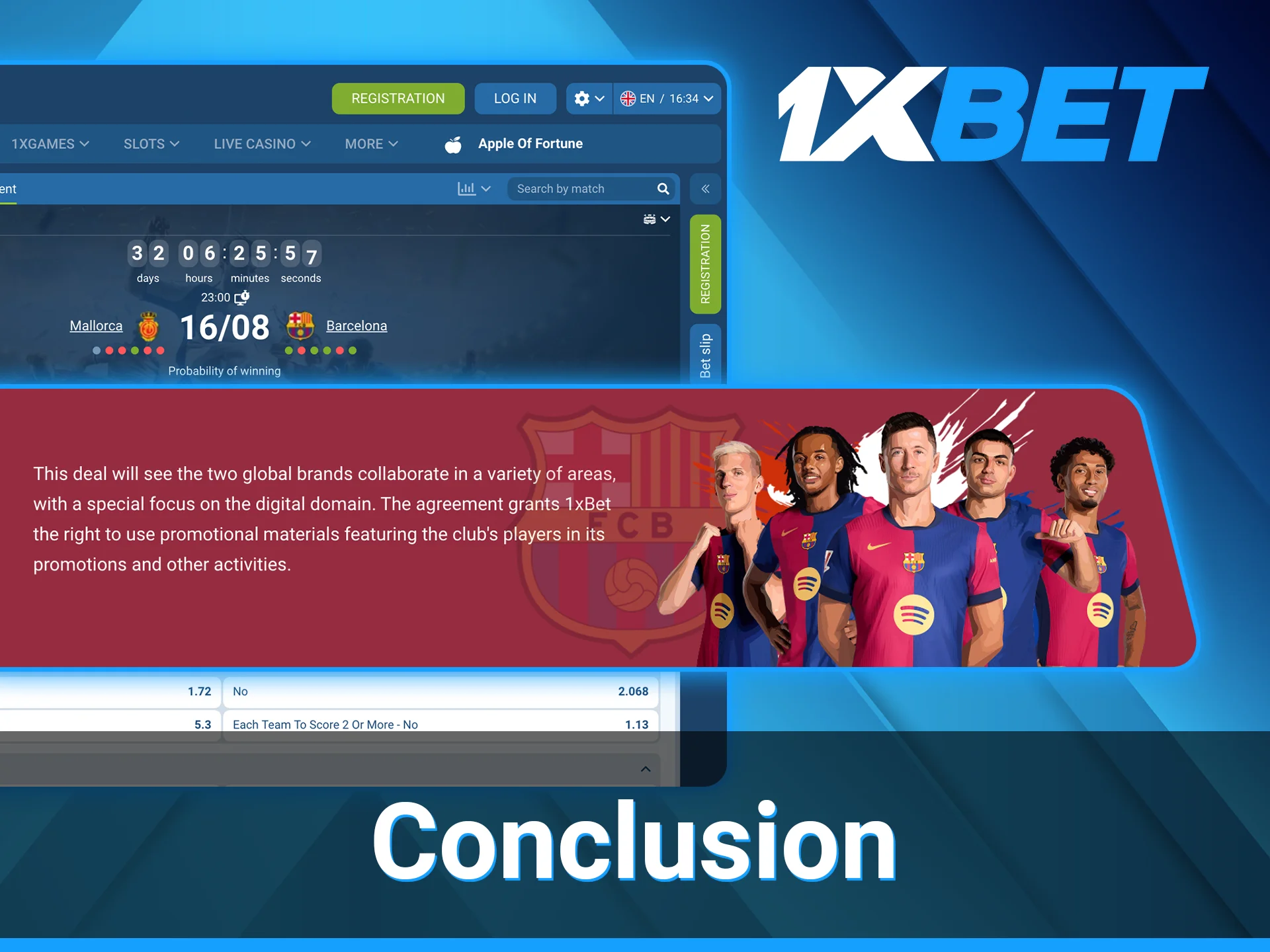 The 1xBet Barcelona sponsorship increases fan engagement.