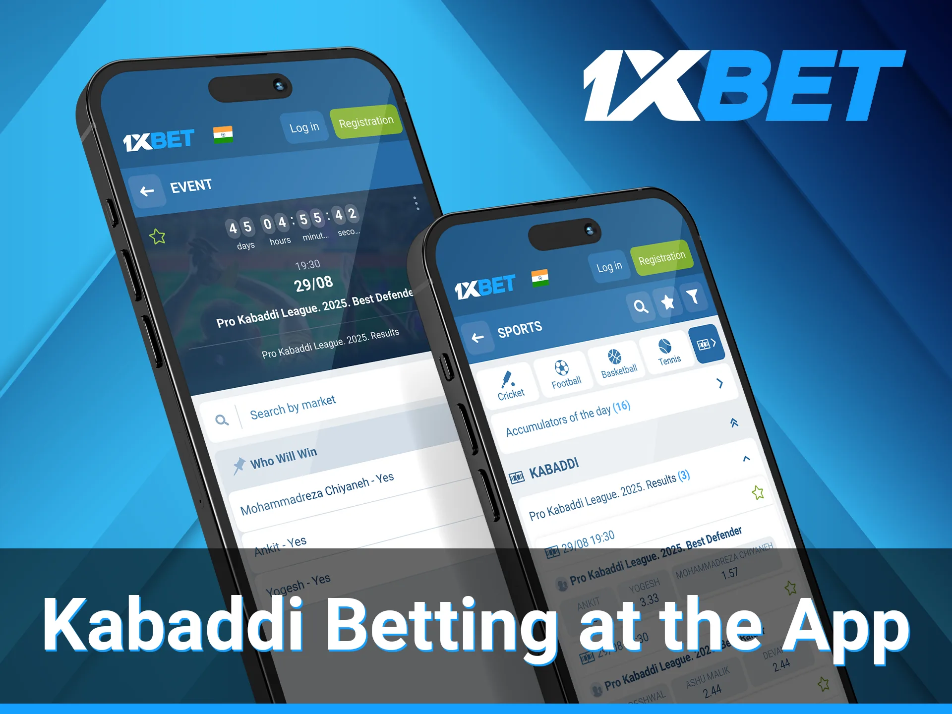 1xBet offers a mobile application for users to place bets on kabaddi matches and monitor the results.
