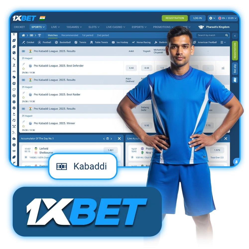 Kabaddi betting at 1xBet is fun and easy with a welcome bonus for new clients.