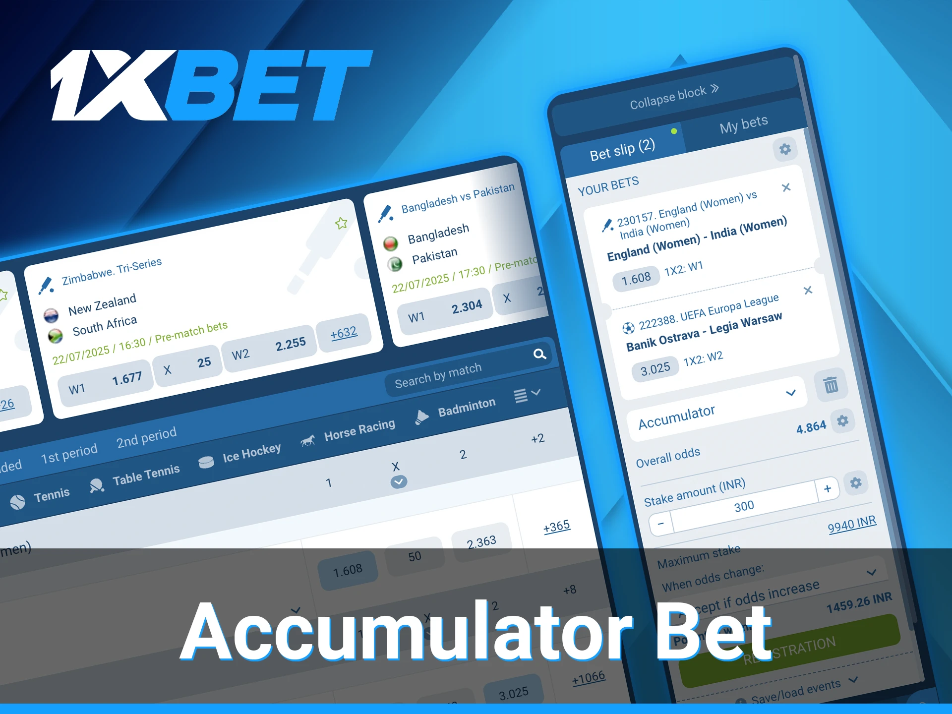 You can win if you try accumulator bet at 1xBet.