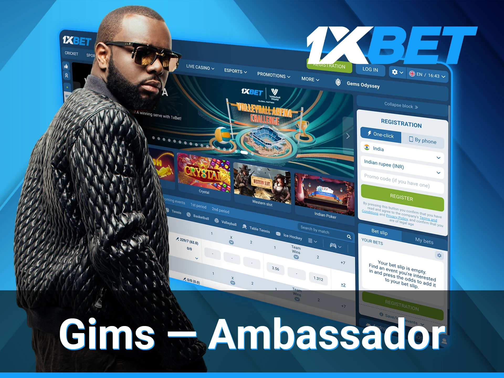 Gandhi Alimasi Djuna is one of 1xBet ambassadors.