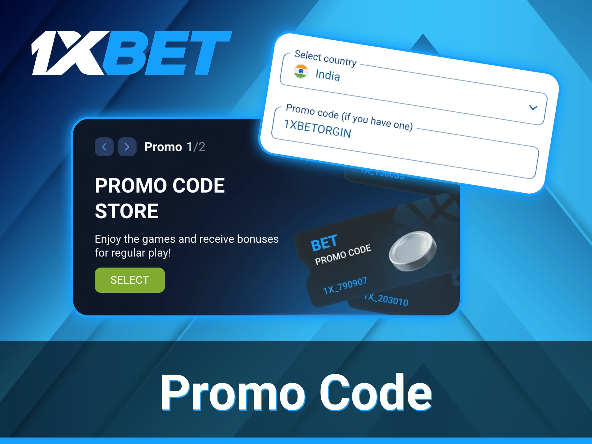 Activate an exclusive 1xBet promo code and start betting.
