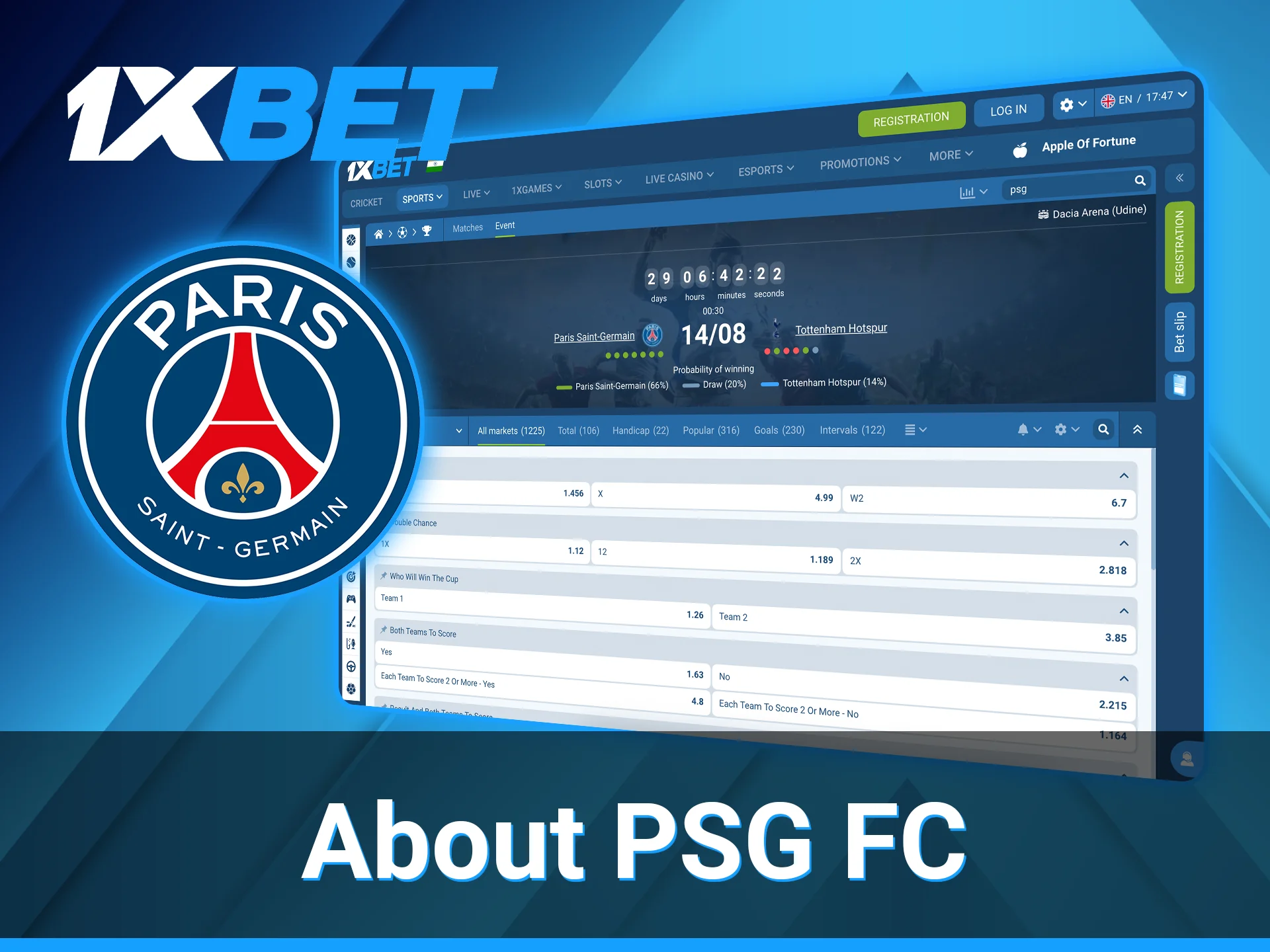 Learn more about PSG FC at 1xBet platform.