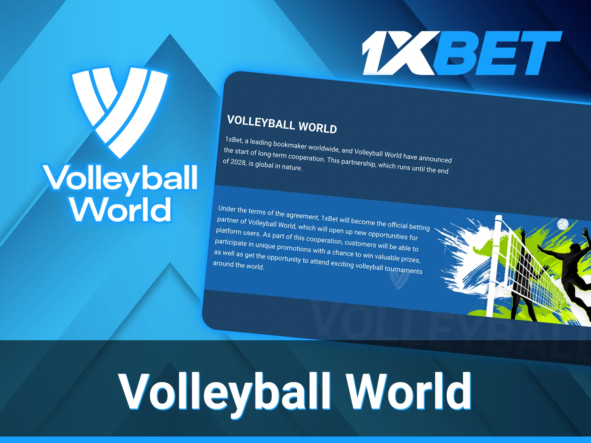 Volleyball World is an official partner with 1xBet.