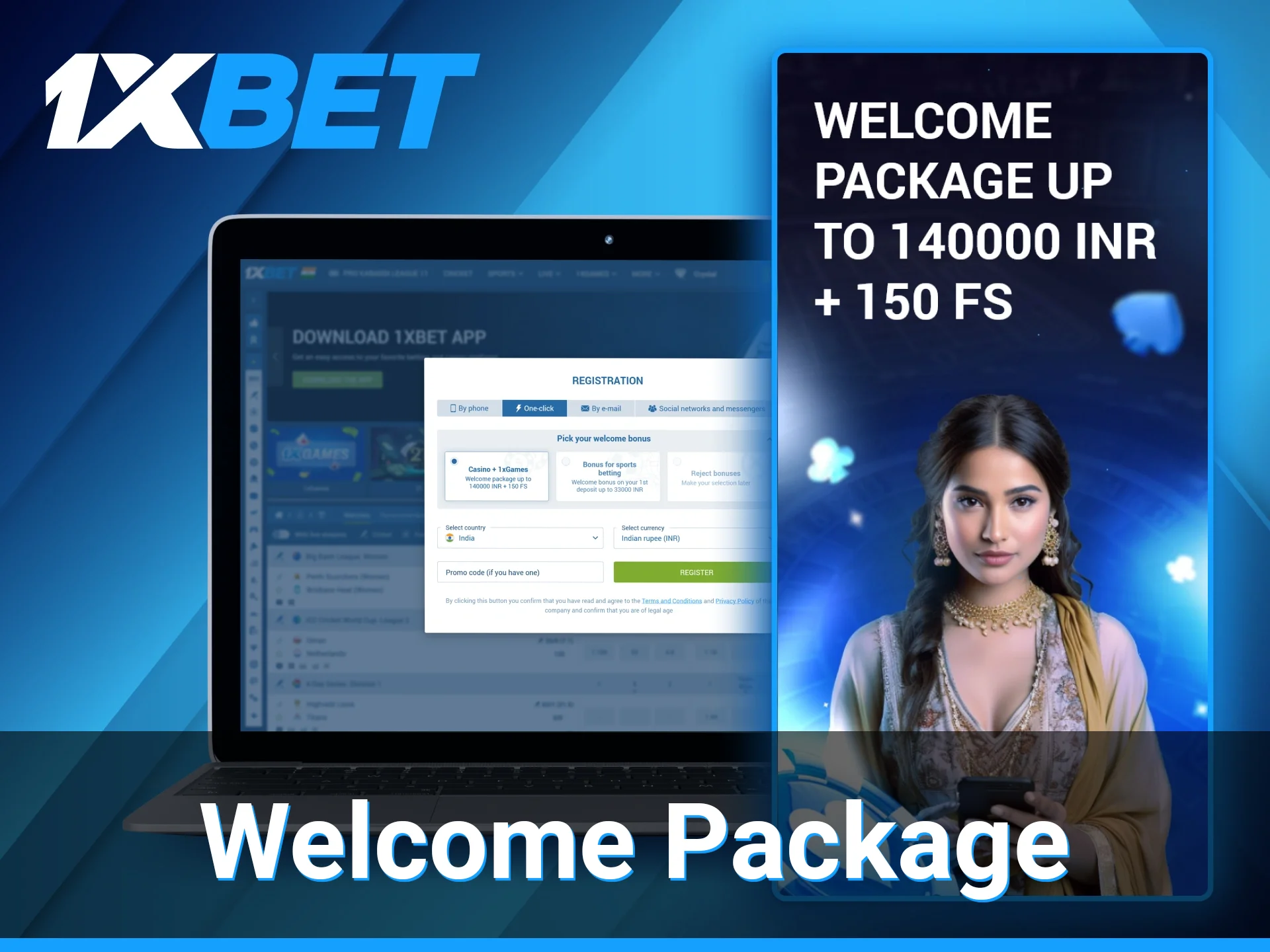 1xBet welcome package bonus.