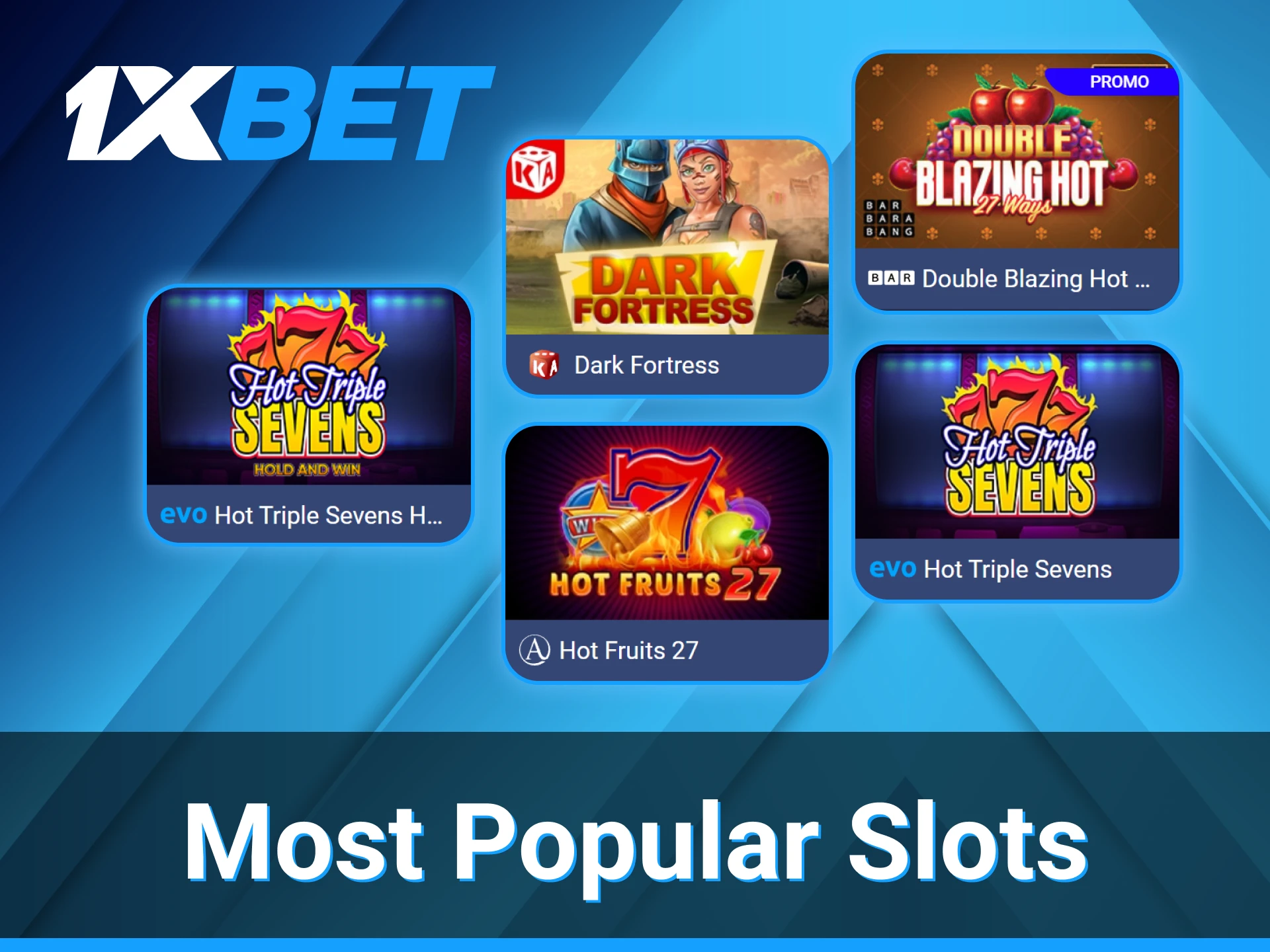 1xBet offers a variety of popular slot games with high RTP rates.