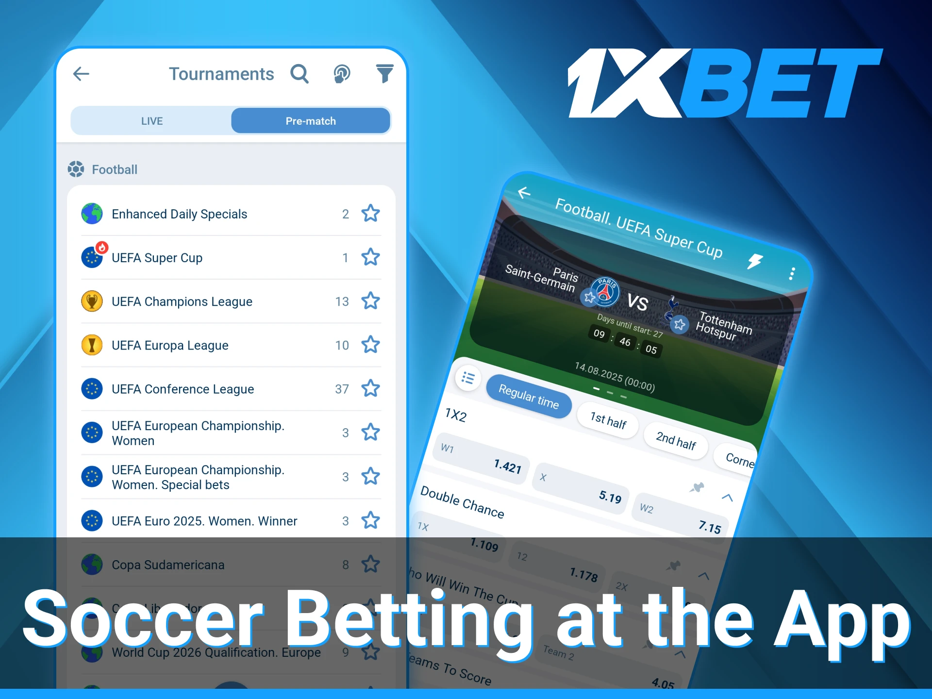 After installing the 1xBet app, soccer fans can enjoy placing bets on their favorite teams using their mobile devices.